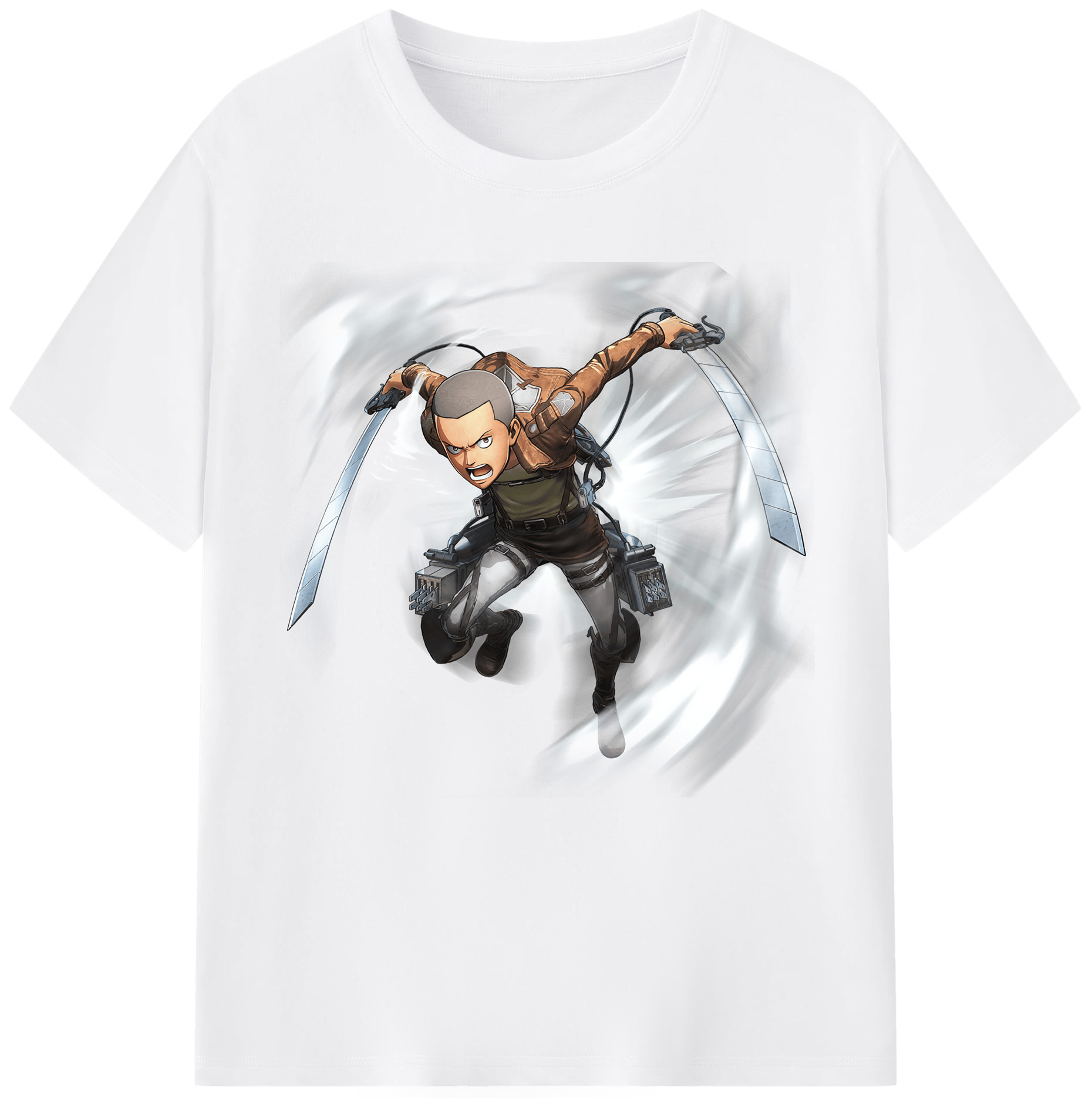 （画像用） 進撃の巨人 コニー·スプリンガー Attack on Titan Connie Springer 綿100％半袖Tシャツ（フロントプリント）