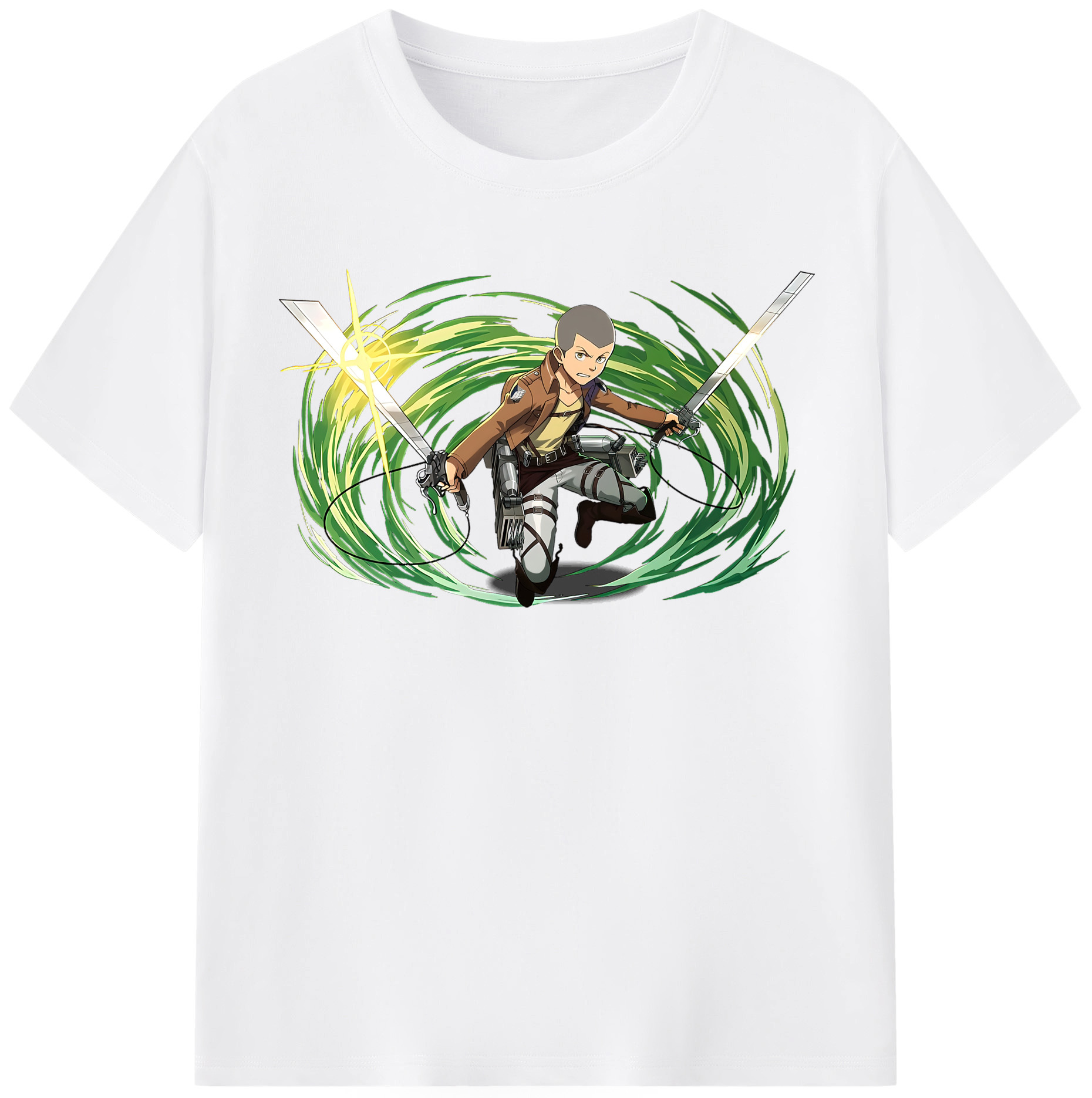 （画像用） 進撃の巨人 コニー·スプリンガー Attack on Titan Connie Springer 綿100％半袖Tシャツ（フロントプリント）