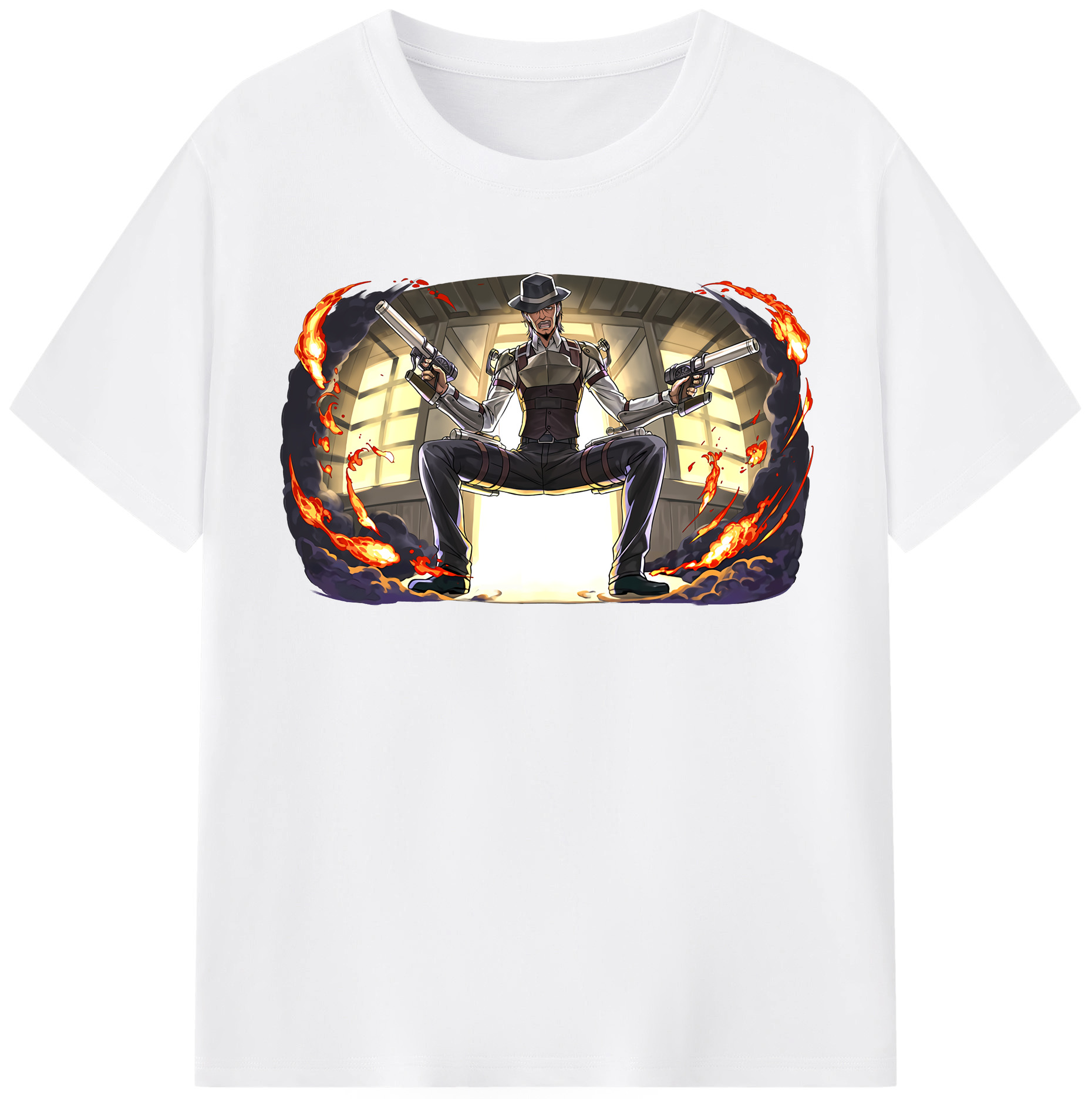 （画像用） 進撃の巨人 ケニー·アッカーマン Attack on Titan Kenny Ackerman 綿100％半袖Tシャツ（フロントプリント）