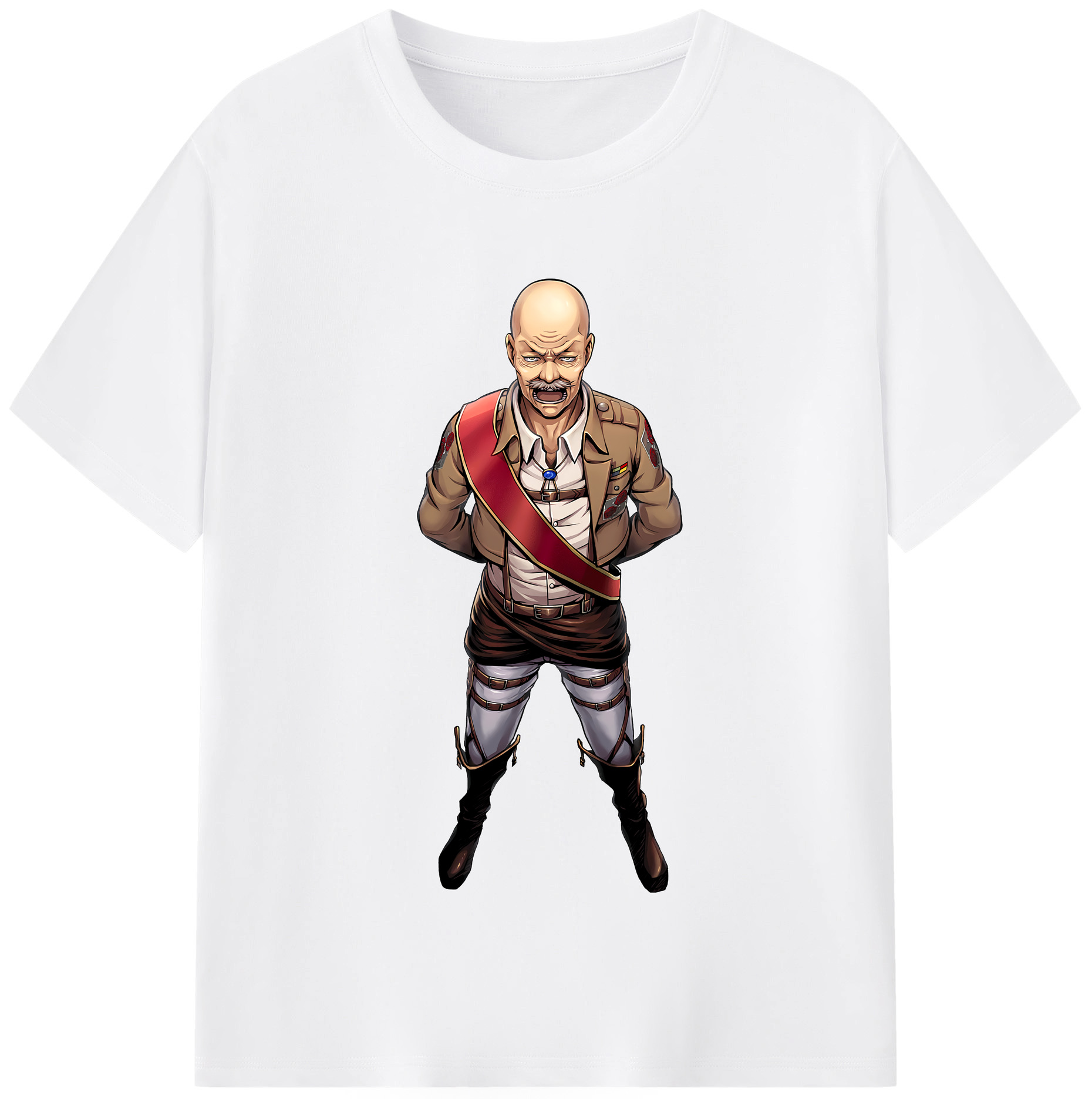 （画像用） 進撃の巨人 ドット·ピクシス Attack on Titan Dot Pixis 綿100％半袖Tシャツ（フロントプリント）