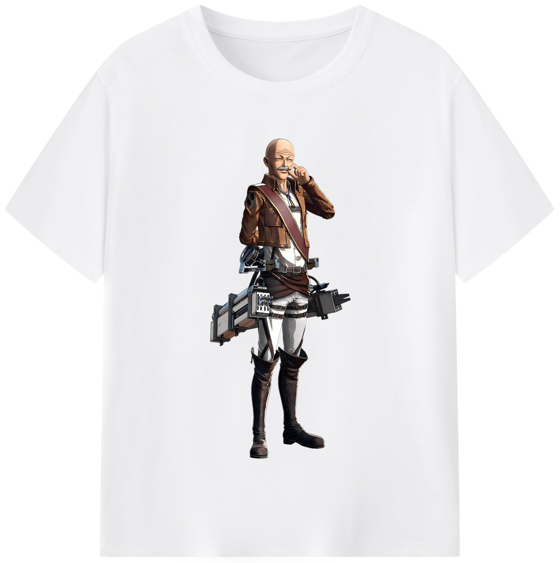 （画像用） 進撃の巨人 ドット·ピクシス Attack on Titan Dot Pixis 綿100％半袖Tシャツ（フロントプリント）