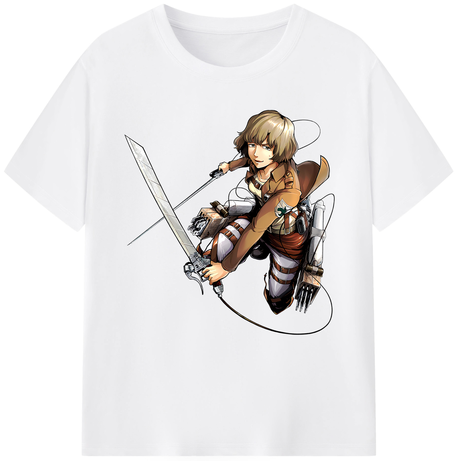 （画像用） 進撃の巨人 ヒツチ Attack on Titan Hitch 綿100％半袖Tシャツ（フロントプリント）