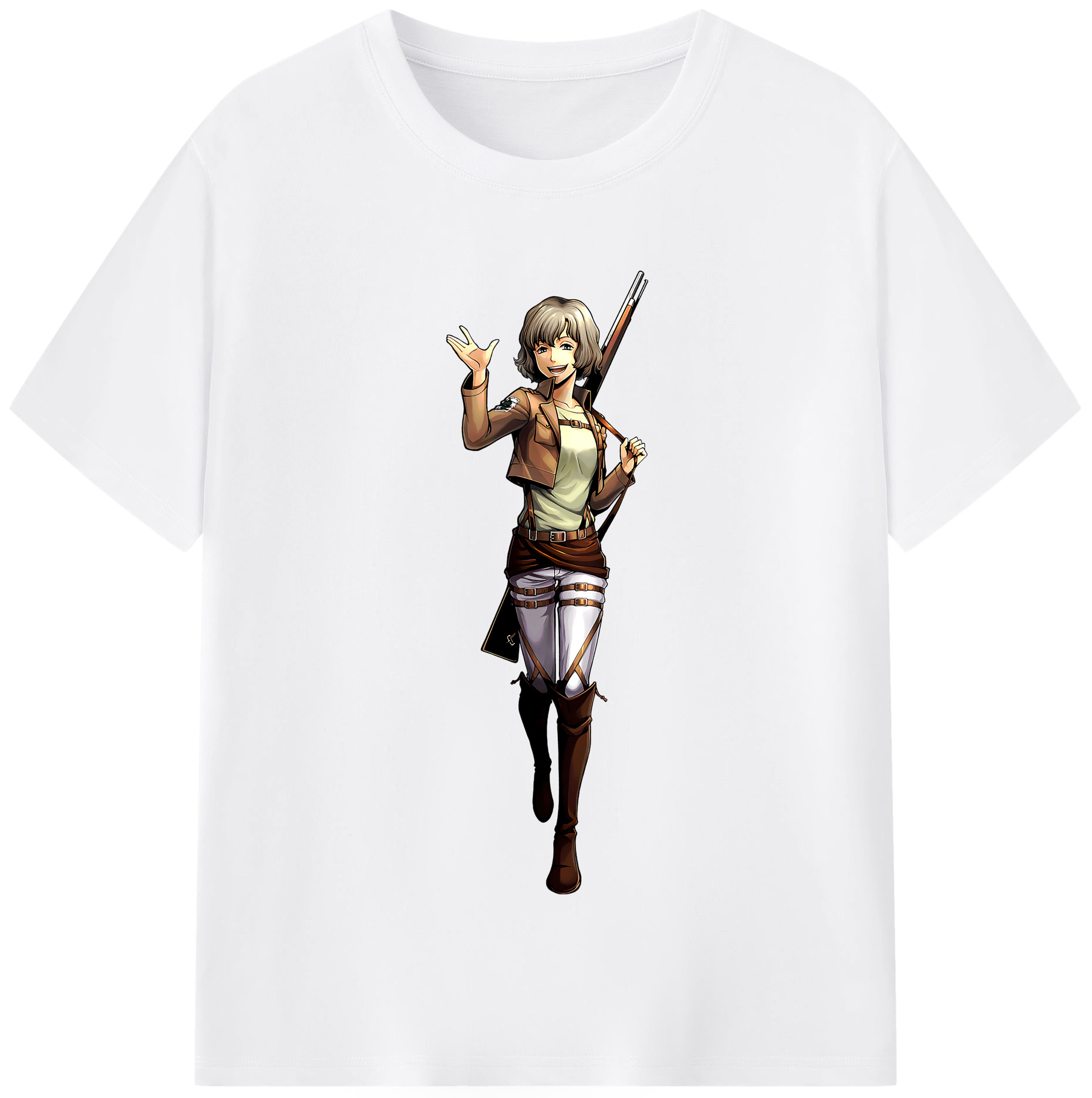 （画像用） 進撃の巨人 ヒツチ Attack on Titan Hitch 綿100％半袖Tシャツ（フロントプリント）