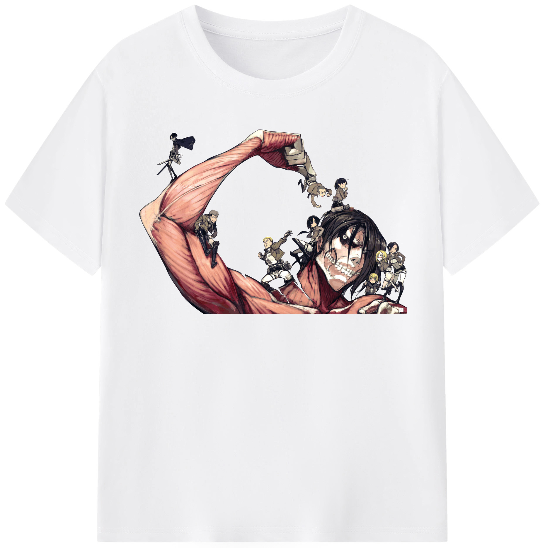 （画像用） 進撃の巨人 Attack on Titan 綿100％半袖Tシャツ（フロントプリント）