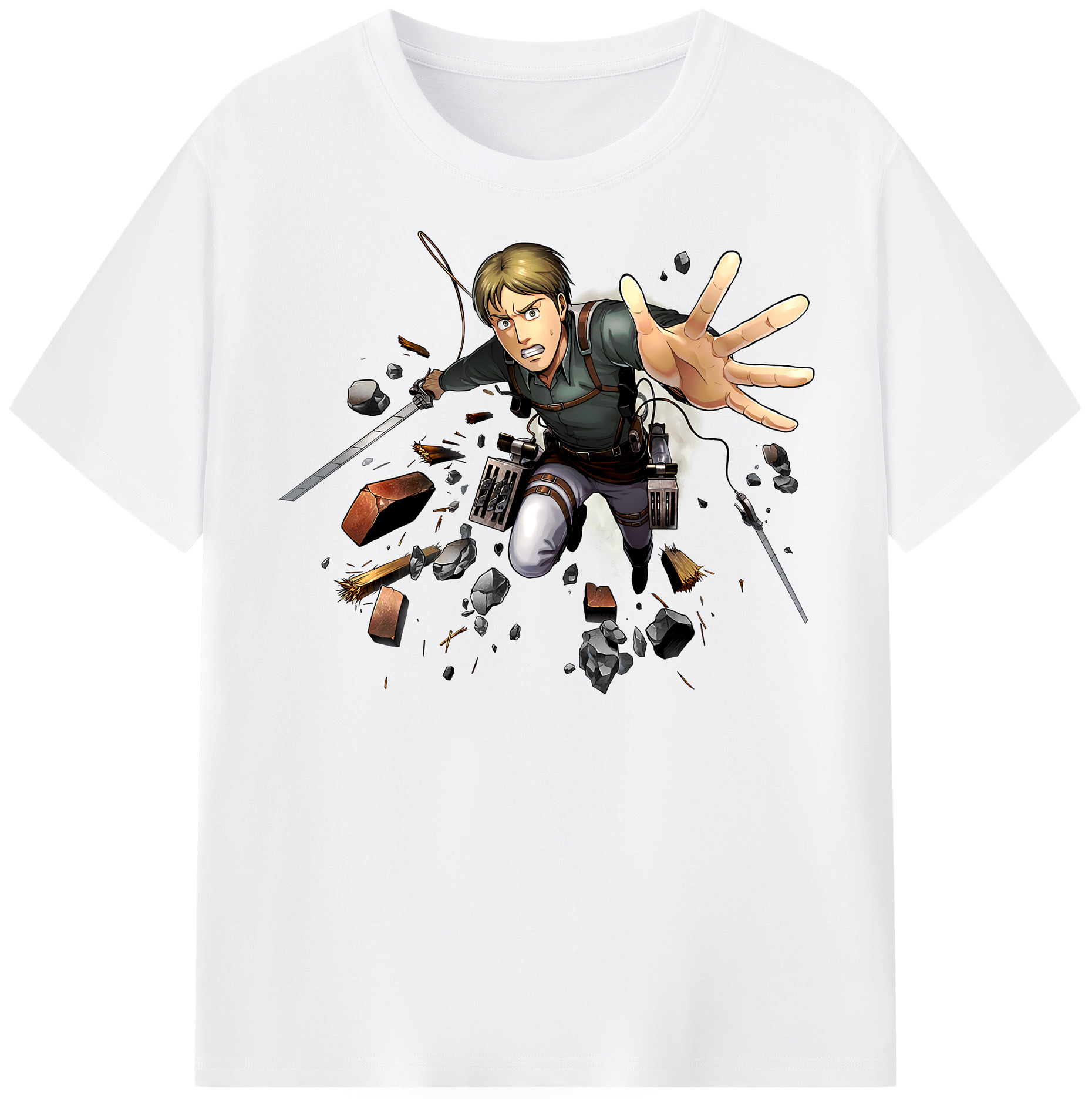 （画像用） 進撃の巨人 Attack on Titan 綿100％半袖Tシャツ（フロントプリント）