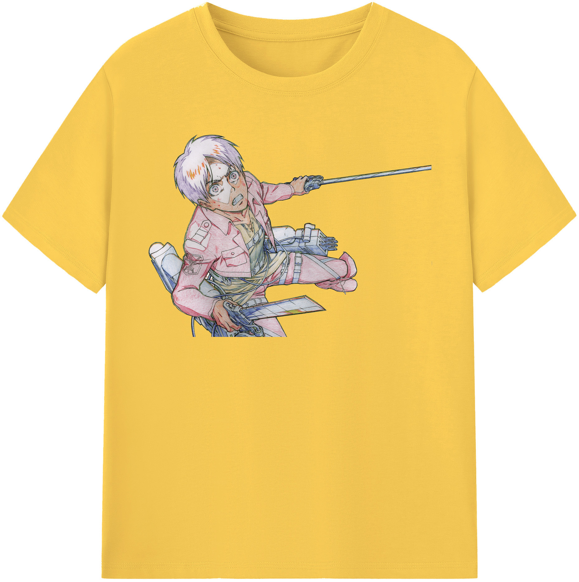 （画像用） 進撃の巨人 エレン･イェーガー Attack on Titan Eren Jäger 綿100％半袖Tシャツ（フロントプリント）