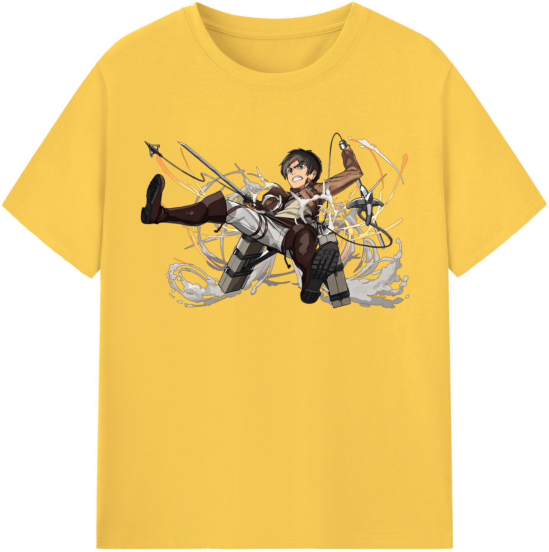 （画像用） 進撃の巨人 エレン･イェーガー Attack on Titan Eren Jäger 綿100％半袖Tシャツ（フロントプリント）