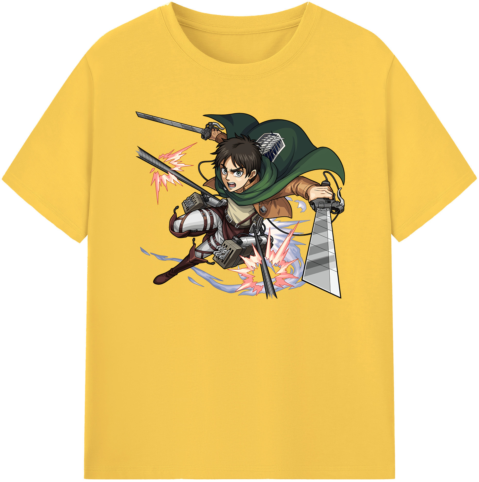 （画像用） 進撃の巨人 エレン･イェーガー Attack on Titan Eren Jäger 綿100％半袖Tシャツ（フロントプリント）