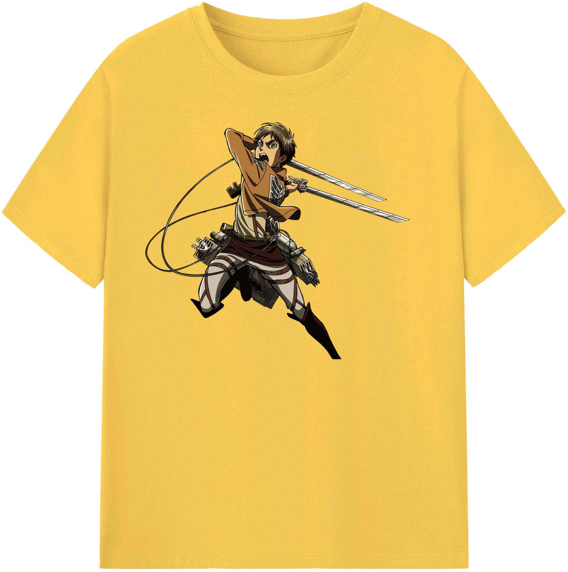 （画像用） 進撃の巨人 エレン･イェーガー Attack on Titan Eren Jäger 綿100％半袖Tシャツ（フロントプリント）
