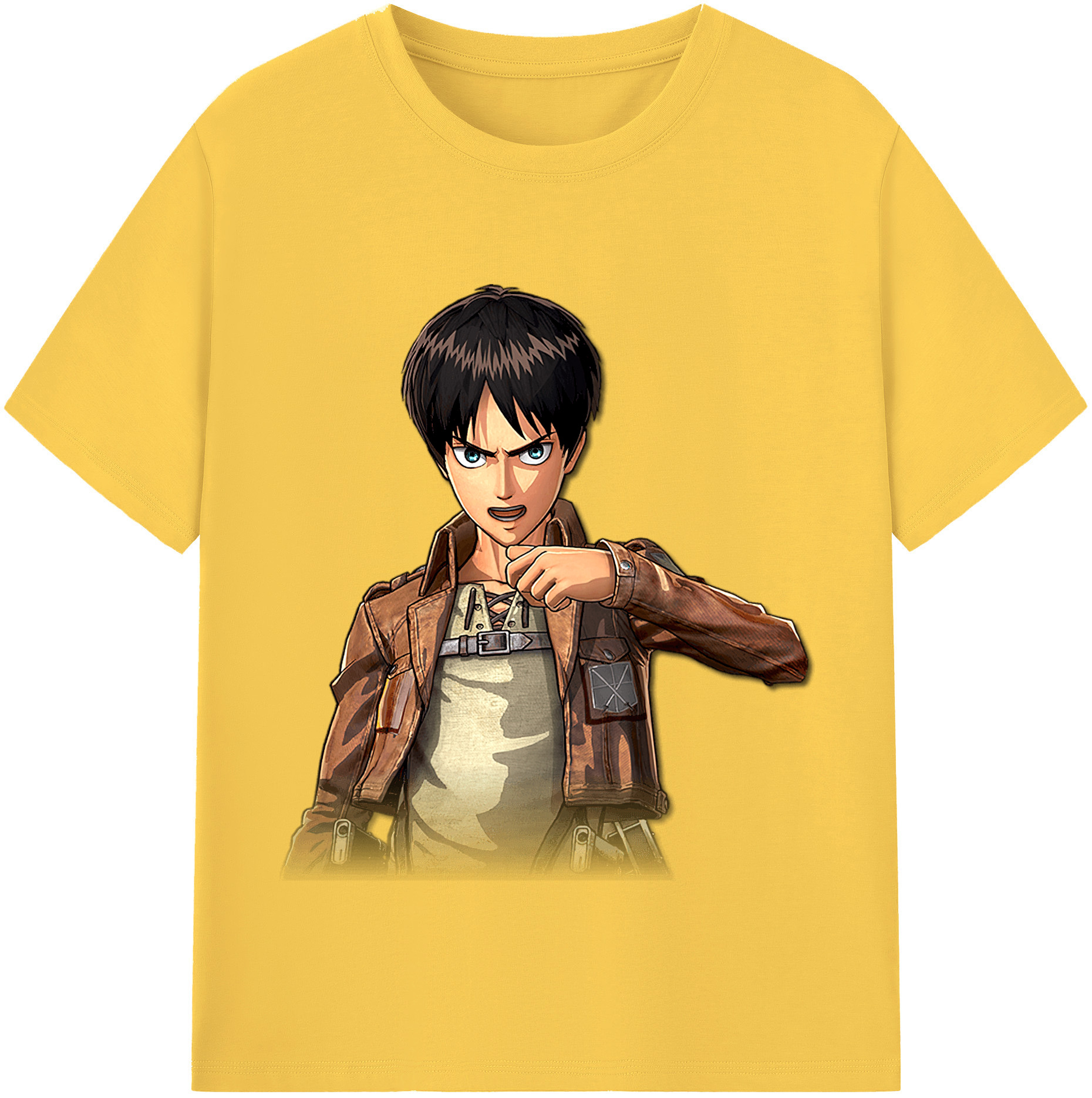 （画像用） 進撃の巨人 エレン･イェーガー Attack on Titan Eren Jäger 綿100％半袖Tシャツ（フロントプリント）