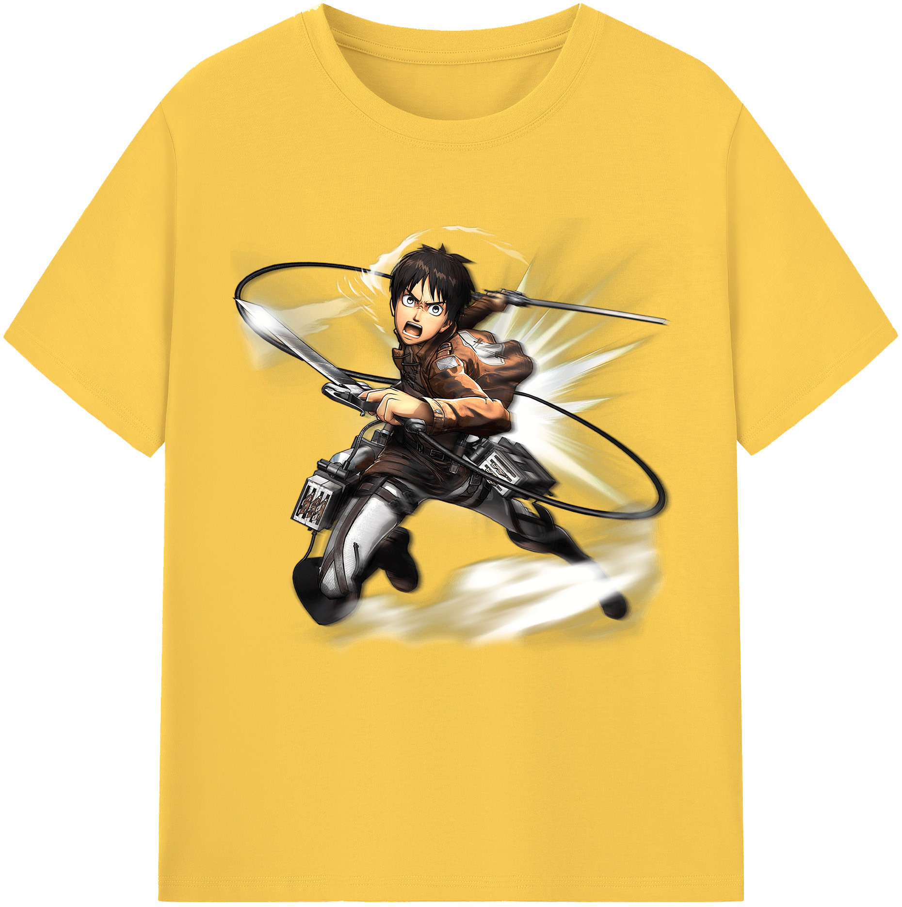 （画像用） 進撃の巨人 エレン･イェーガー Attack on Titan Eren Jäger 綿100％半袖Tシャツ（フロントプリント）
