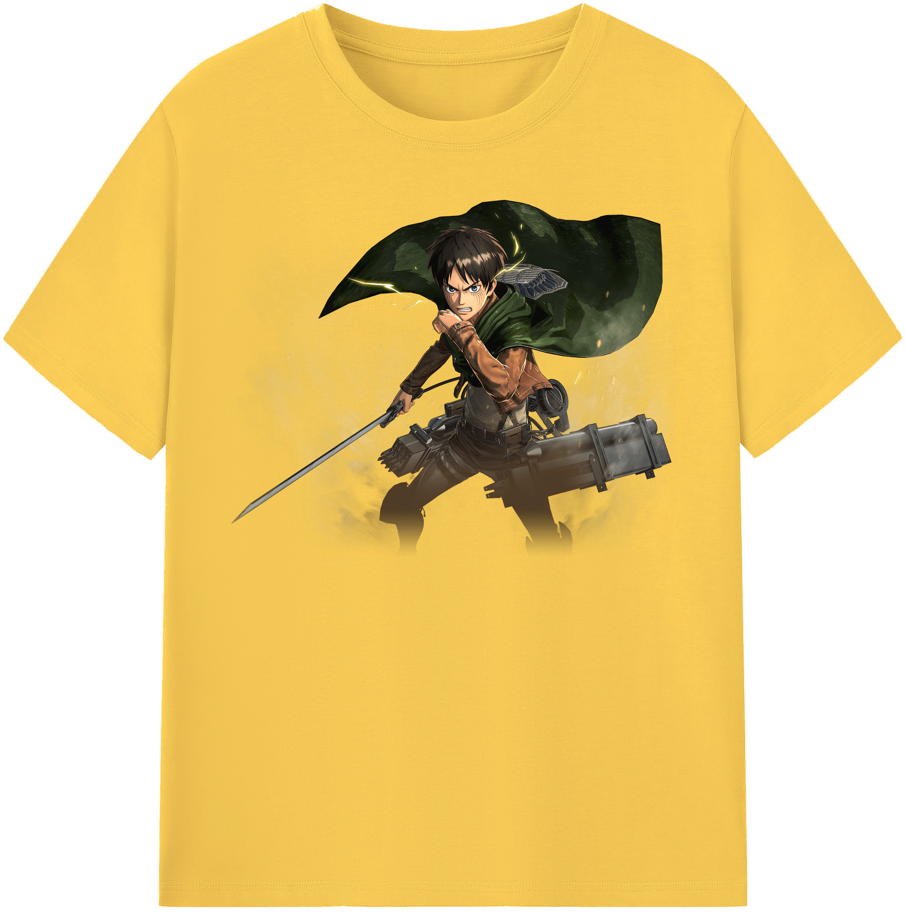 （画像用） 進撃の巨人 エレン･イェーガー Attack on Titan Eren Jäger 綿100％半袖Tシャツ（フロントプリント）