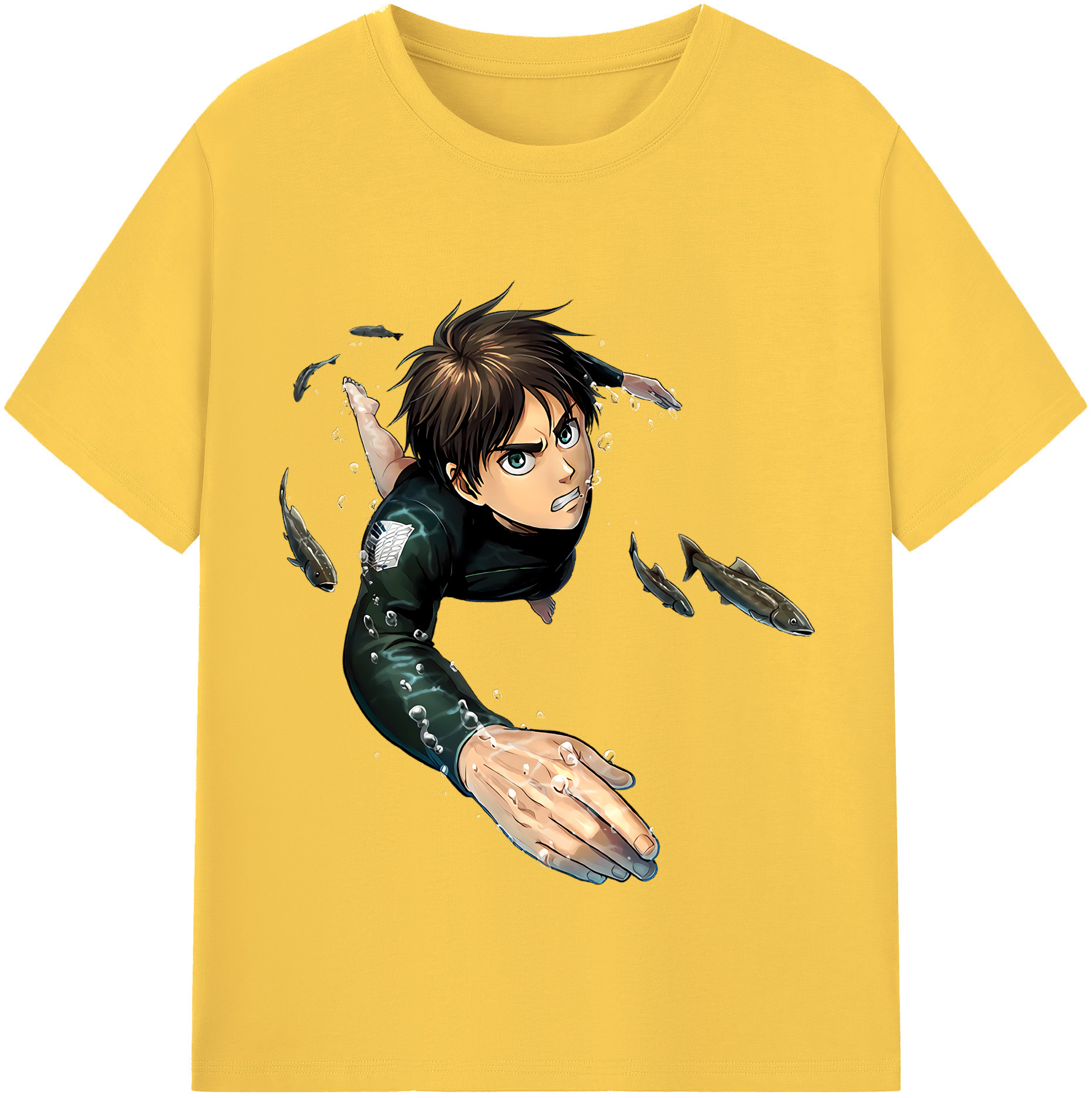 （画像用） 進撃の巨人 エレン･イェーガー Attack on Titan Eren Jäger 綿100％半袖Tシャツ（フロントプリント）