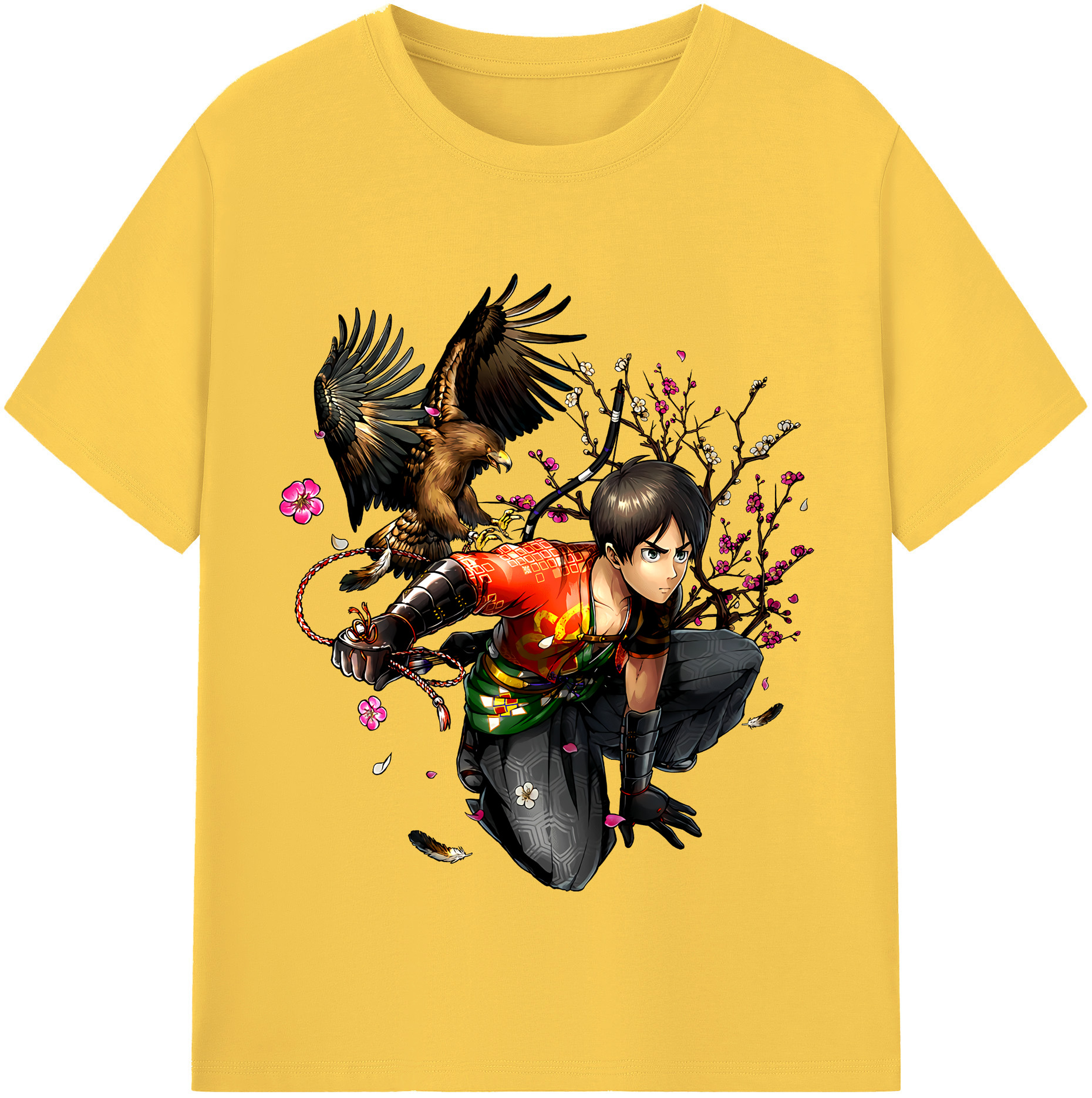 （画像用） 進撃の巨人 エレン･イェーガー Attack on Titan Eren Jäger 綿100％半袖Tシャツ（フロントプリント）