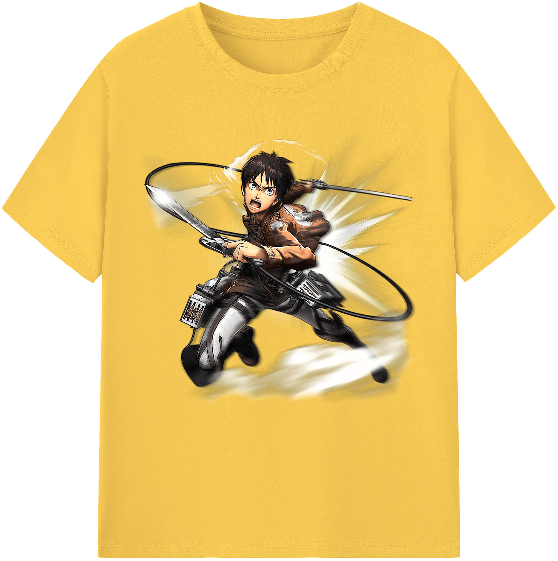 （画像用） 進撃の巨人 エレン･イェーガー Attack on Titan Eren Jäger 綿100％半袖Tシャツ（フロントプリント）