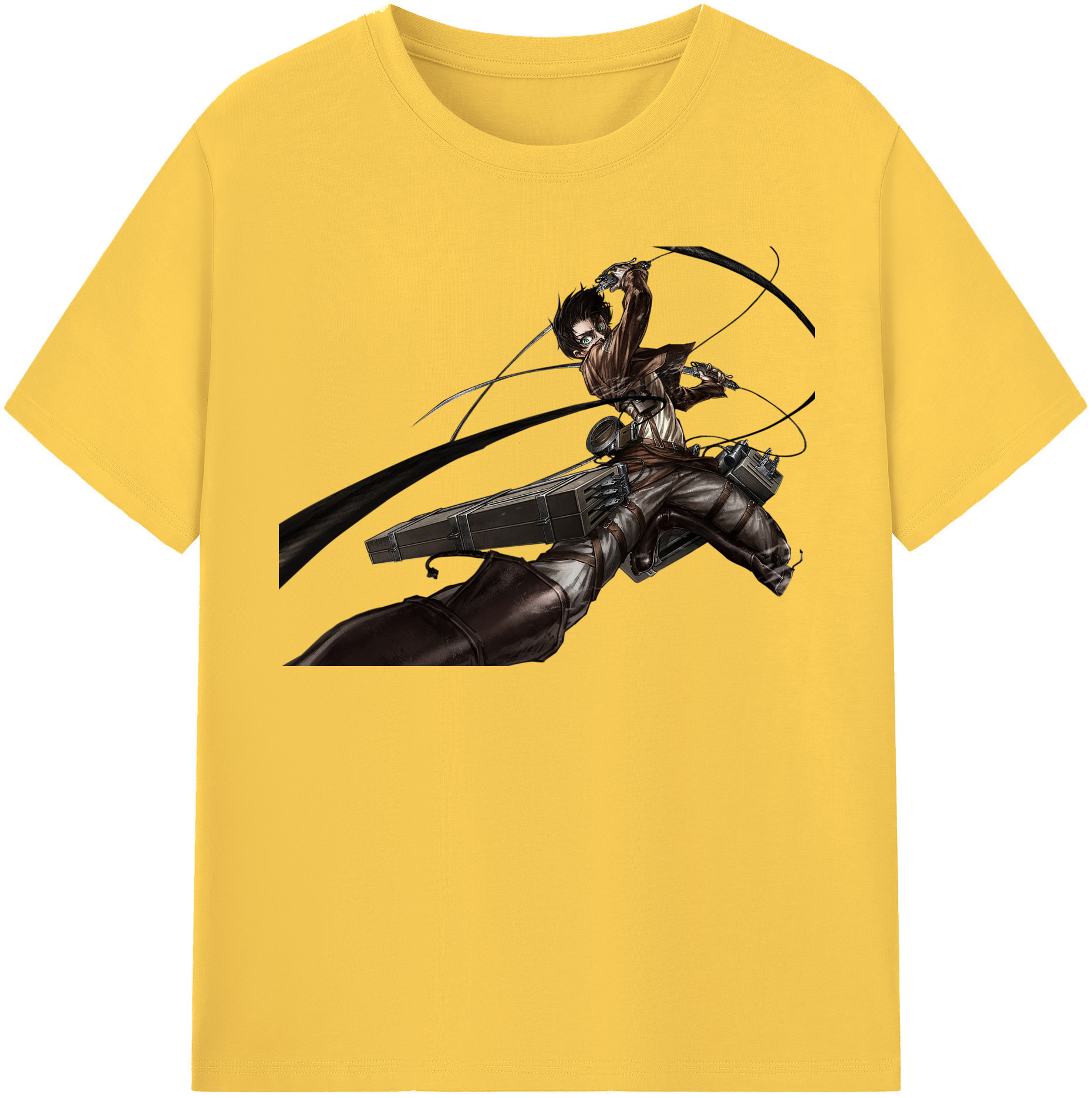 （画像用） 進撃の巨人 エレン･イェーガー Attack on Titan Eren Jäger 綿100％半袖Tシャツ（フロントプリント）