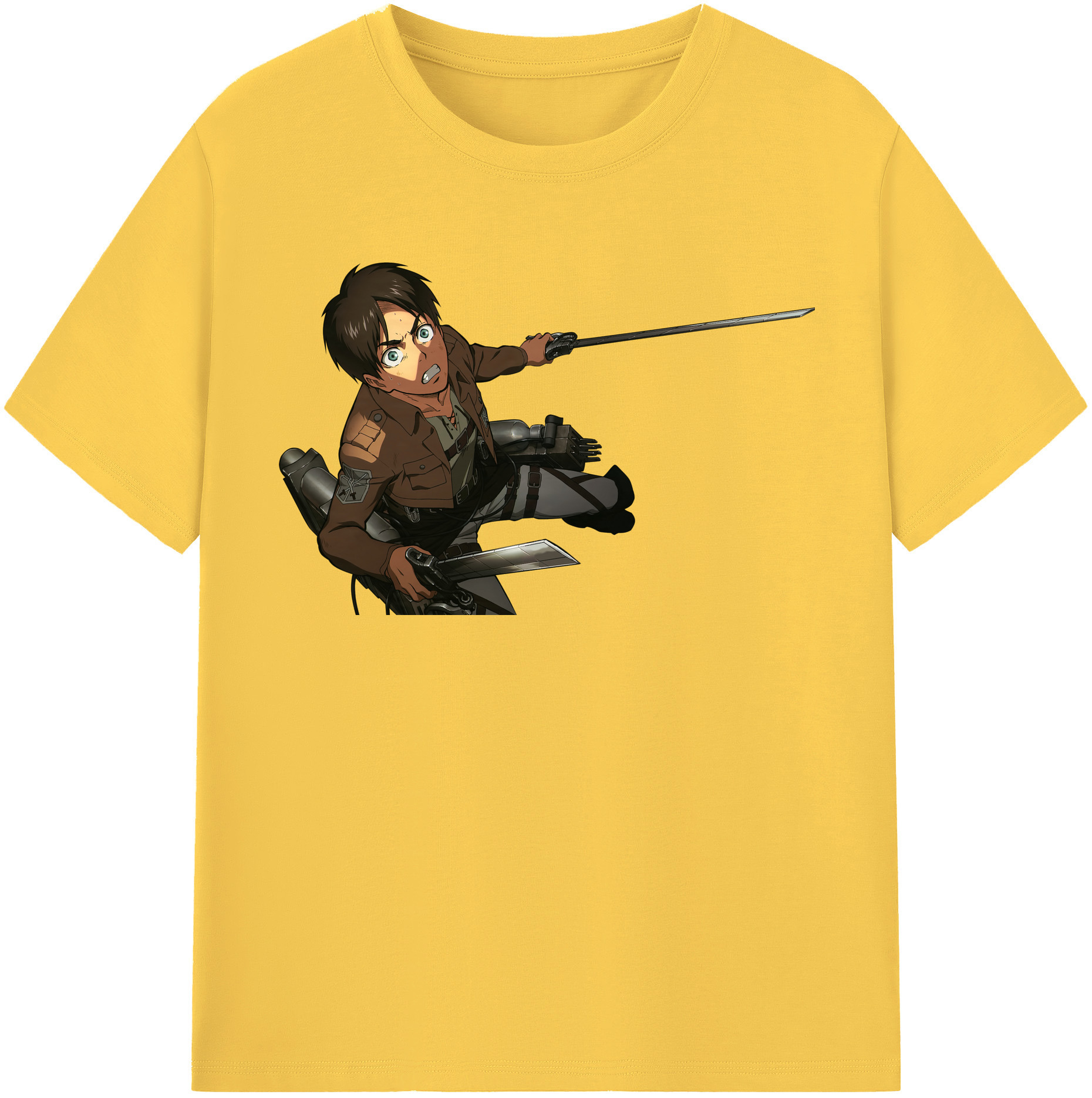 （画像用） 進撃の巨人 エレン･イェーガー Attack on Titan Eren Jäger 綿100％半袖Tシャツ（フロントプリント）