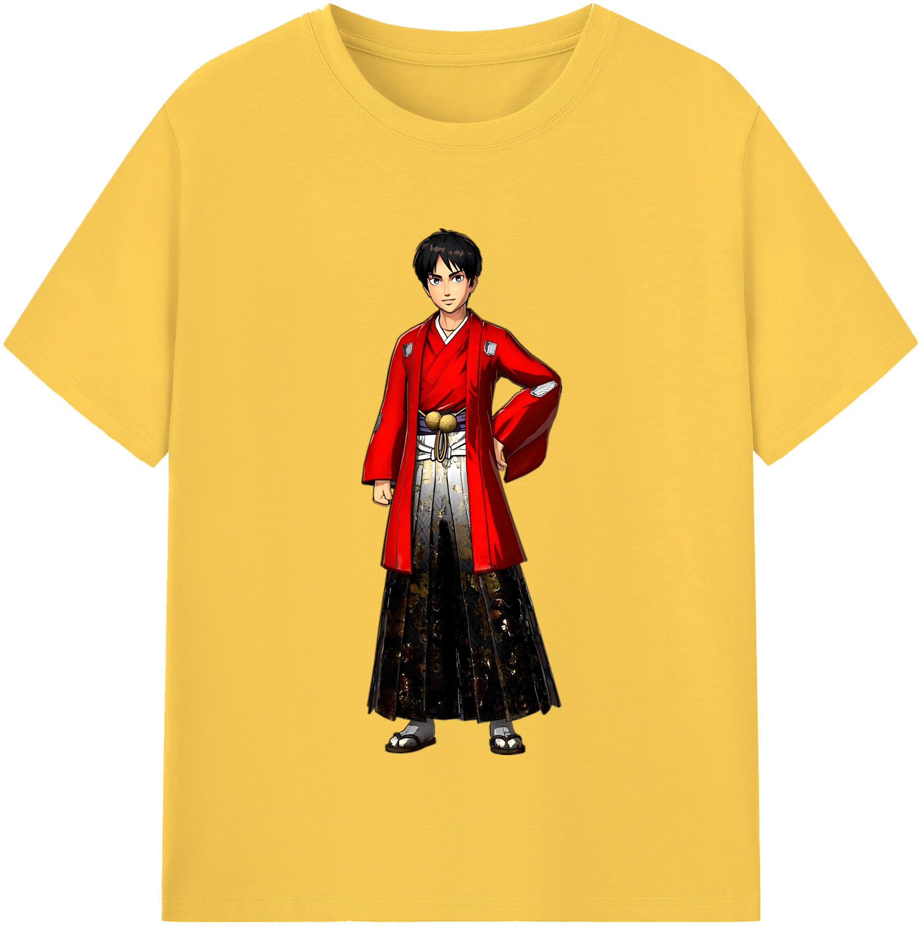 （画像用） 進撃の巨人 エレン･イェーガー Attack on Titan Eren Jäger 綿100％半袖Tシャツ（フロントプリント）