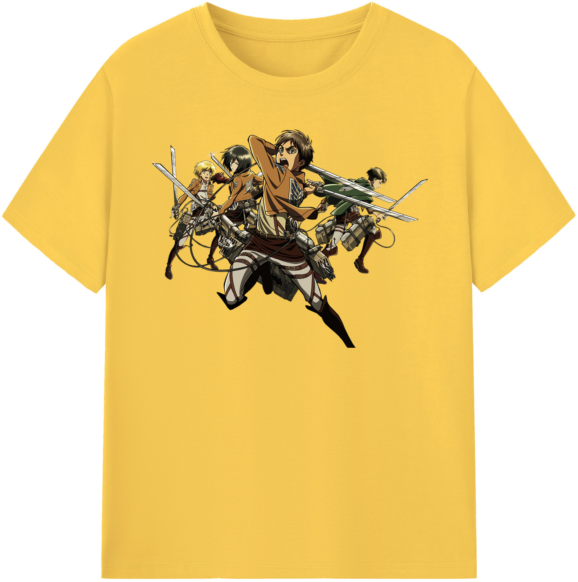 （画像用） 進撃の巨人 エレン･イェーガー Attack on Titan Eren Jäger 綿100％半袖Tシャツ（フロントプリント）