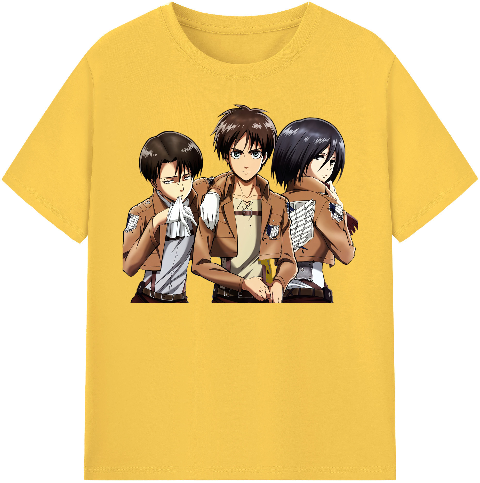 （画像用） 進撃の巨人 エレン･イェーガー Attack on Titan Eren Jäger 綿100％半袖Tシャツ（フロントプリント）