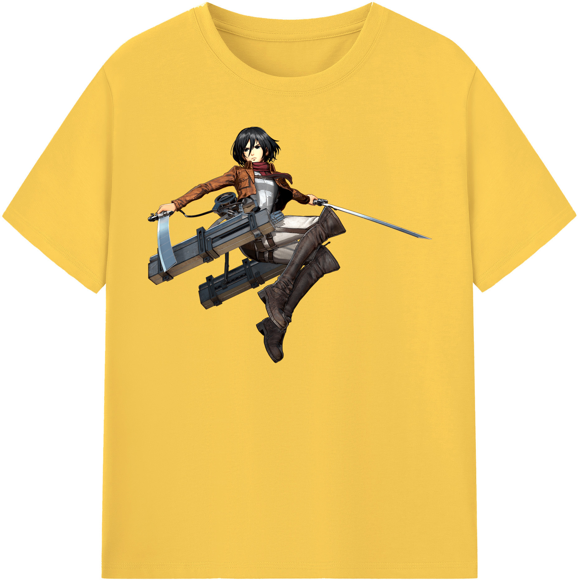 （画像用） 進撃の巨人 ミカサ·アッカーマン Attack on Titan Mikasa Ackerman 綿100％半袖Tシャツ（フロントプリント）