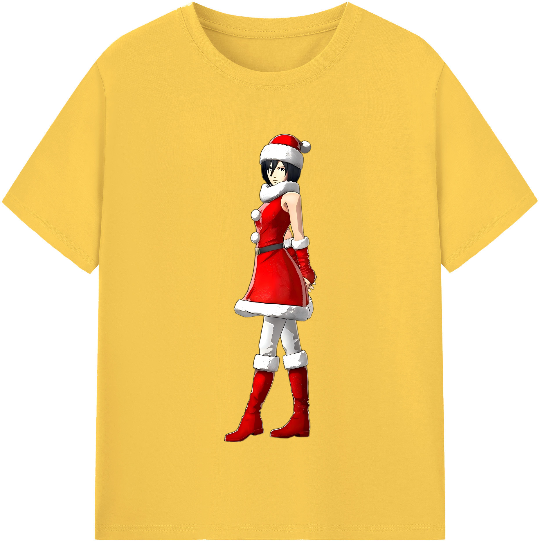 （画像用） 進撃の巨人 ミカサ·アッカーマン Attack on Titan Mikasa Ackerman 綿100％半袖Tシャツ（フロントプリント）