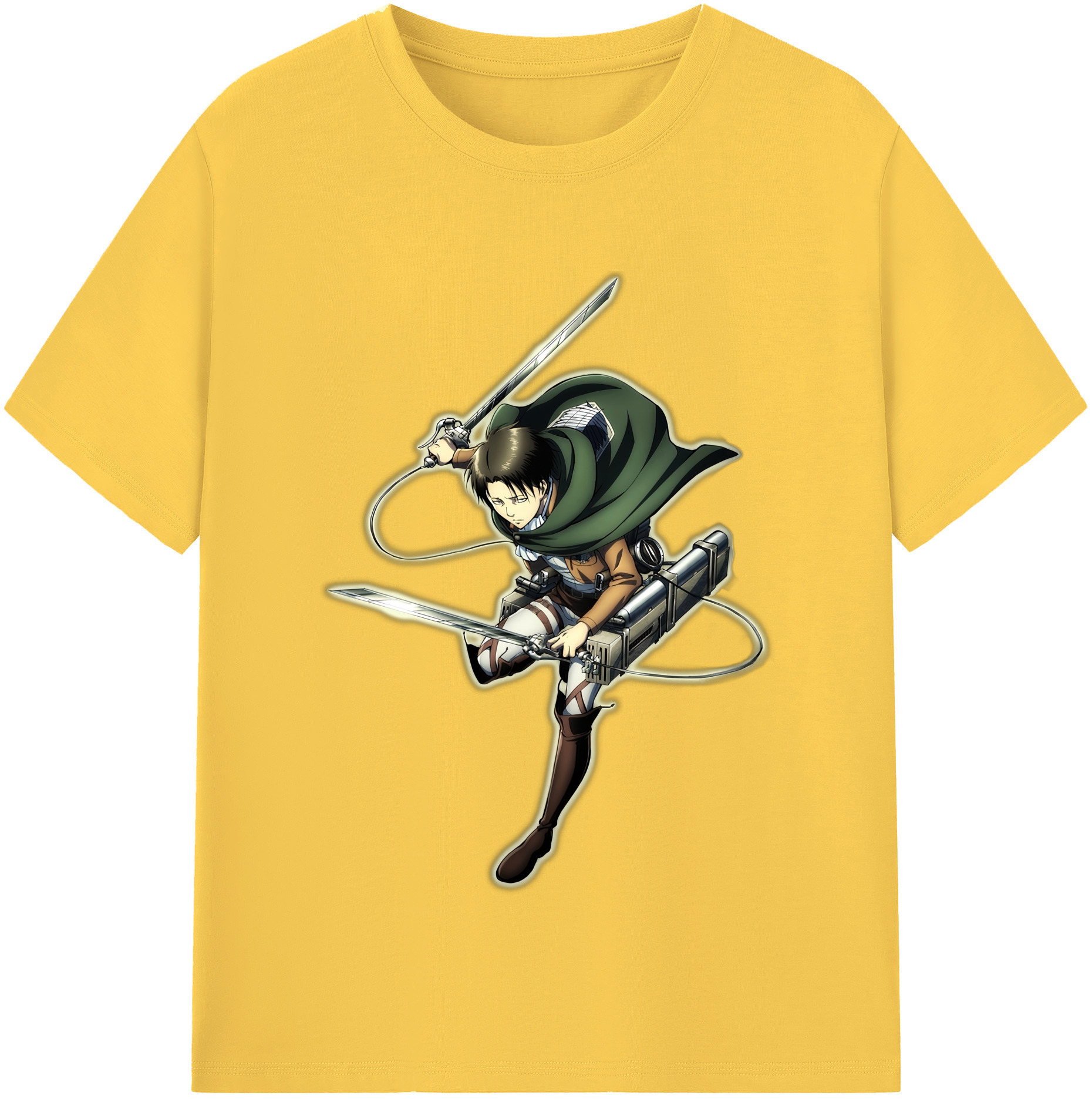 （画像用） 進撃の巨人 リヴァイ·アッカーマン Attack on Titan Levi Ackerman 綿100％半袖Tシャツ（フロントプリント）