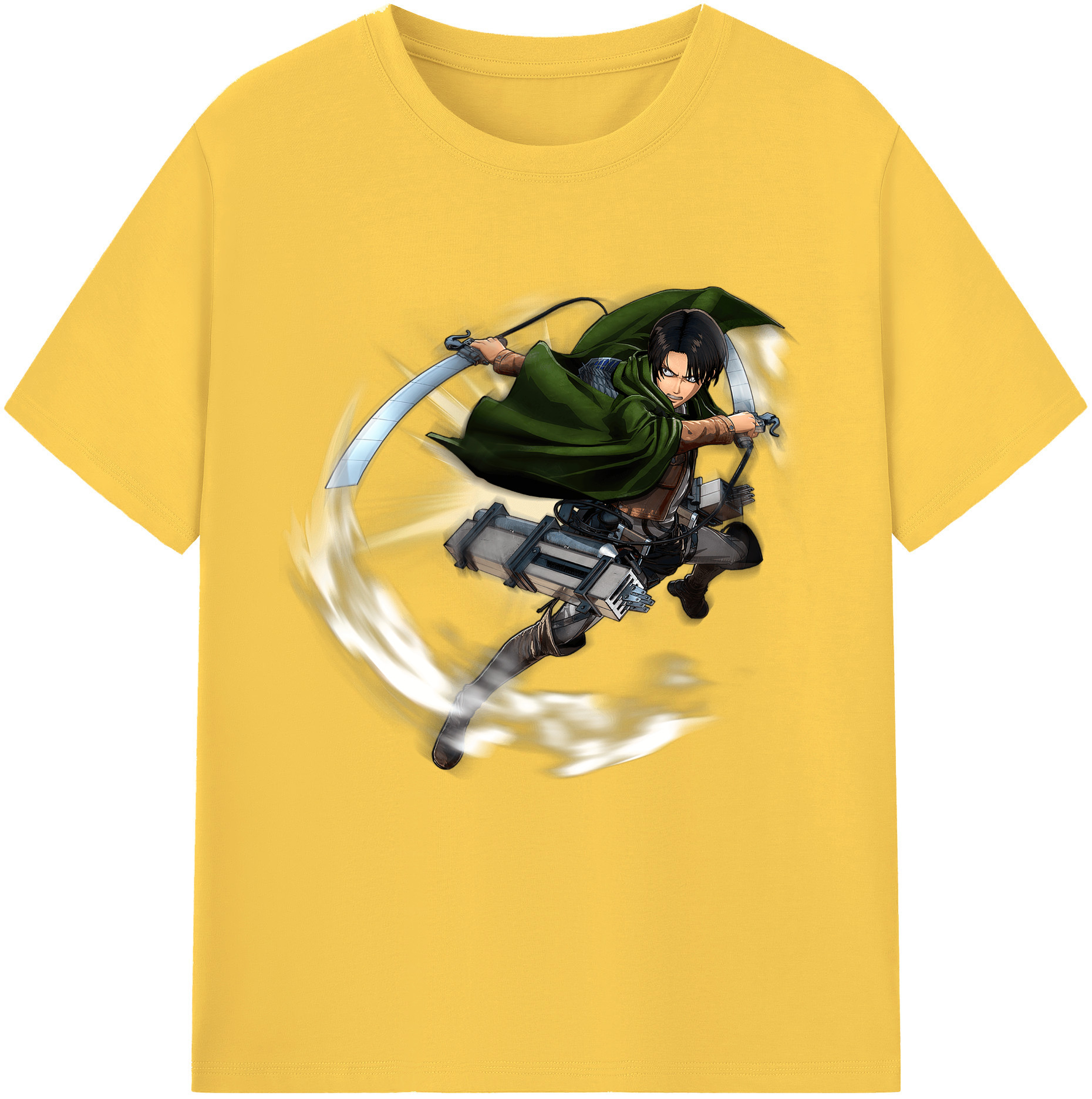 （画像用） 進撃の巨人 リヴァイ·アッカーマン Attack on Titan Levi Ackerman 綿100％半袖Tシャツ（フロントプリント）