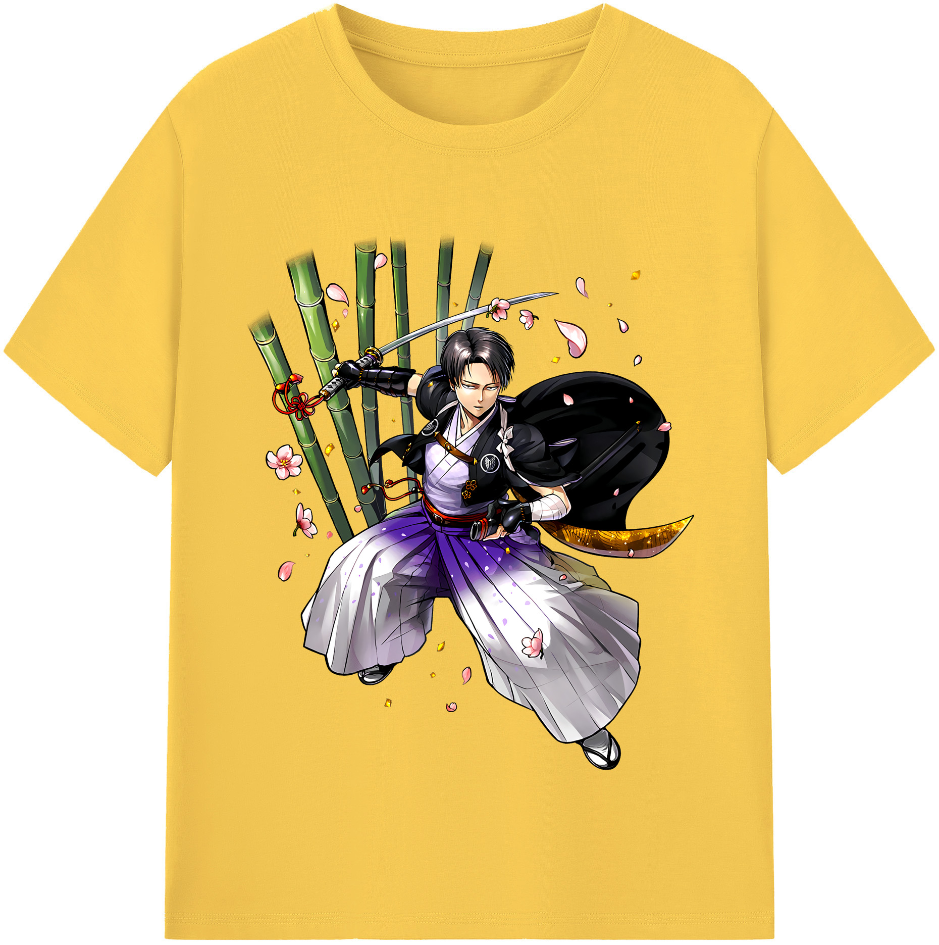（画像用） 進撃の巨人 リヴァイ·アッカーマン Attack on Titan Levi Ackerman 綿100％半袖Tシャツ（フロントプリント）