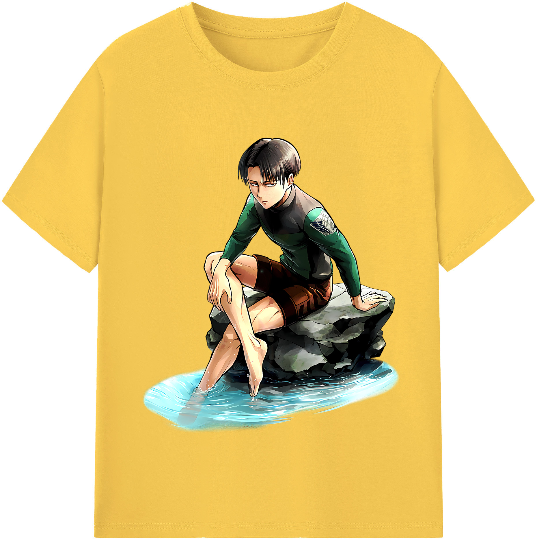 （画像用） 進撃の巨人 リヴァイ·アッカーマン Attack on Titan Levi Ackerman 綿100％半袖Tシャツ（フロントプリント）