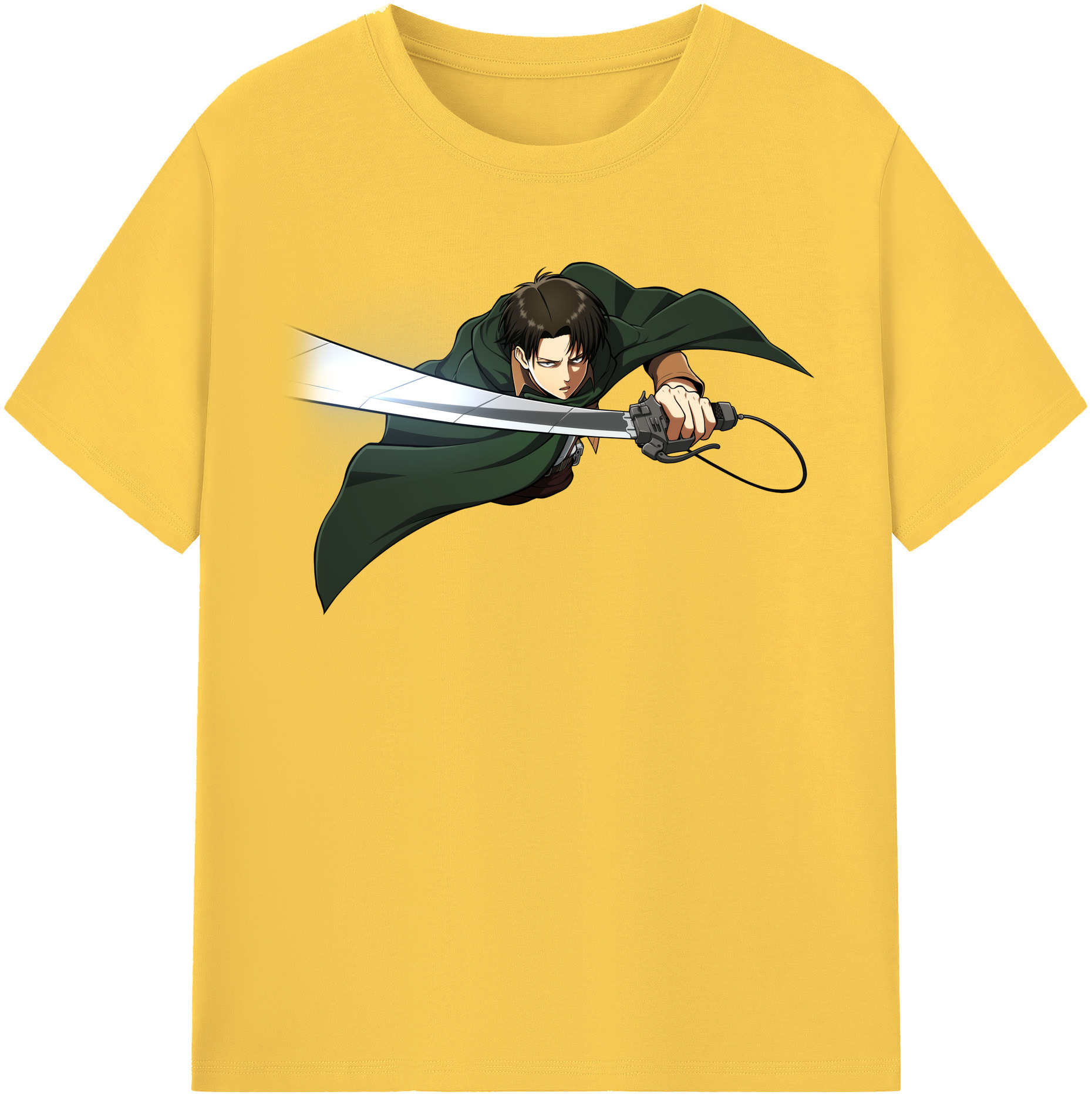 （画像用） 進撃の巨人 リヴァイ·アッカーマン Attack on Titan Levi Ackerman 綿100％半袖Tシャツ（フロントプリント）