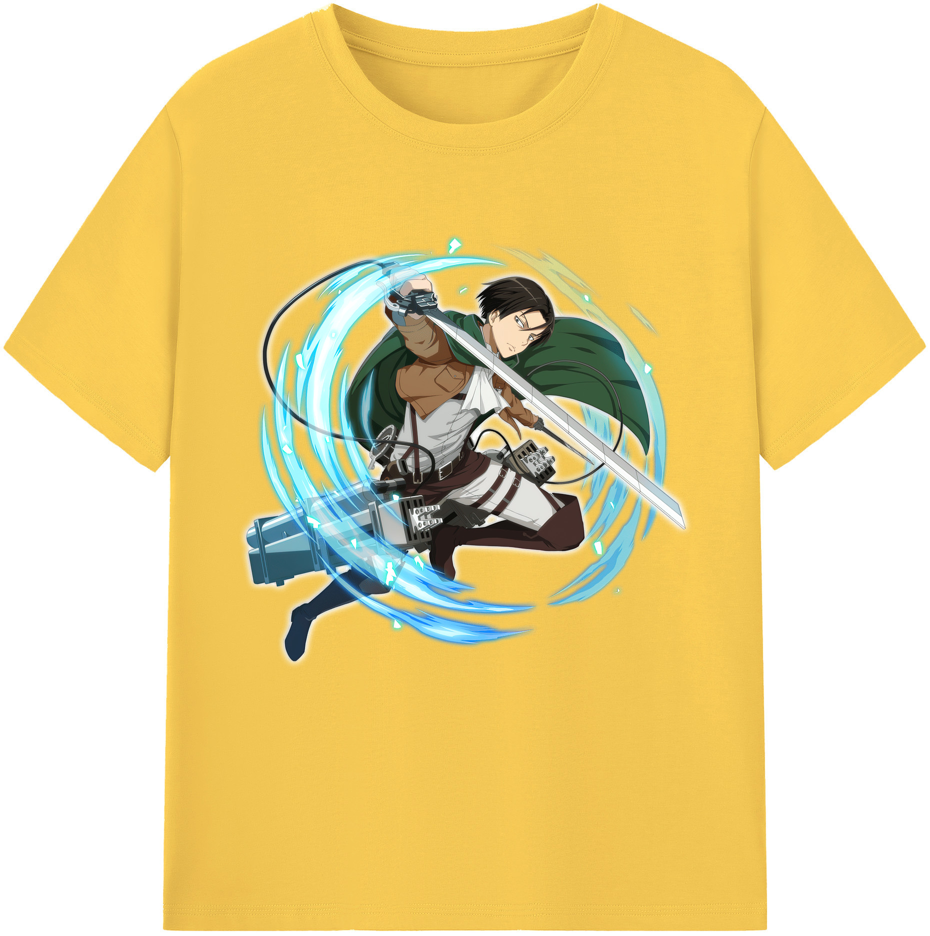（画像用） 進撃の巨人 リヴァイ·アッカーマン Attack on Titan Levi Ackerman 綿100％半袖Tシャツ（フロントプリント）