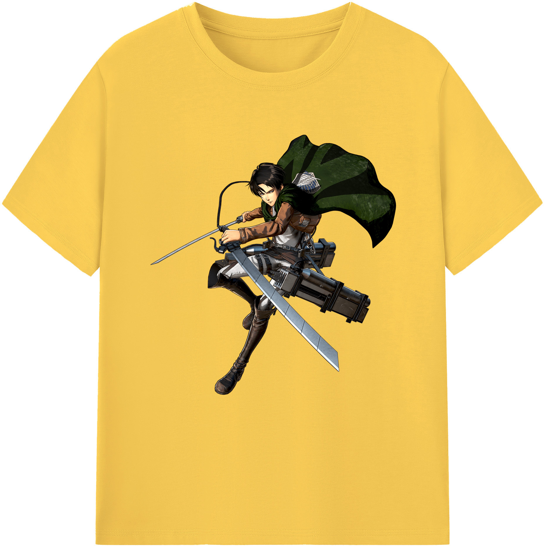（画像用） 進撃の巨人 リヴァイ·アッカーマン Attack on Titan Levi Ackerman 綿100％半袖Tシャツ（フロントプリント）