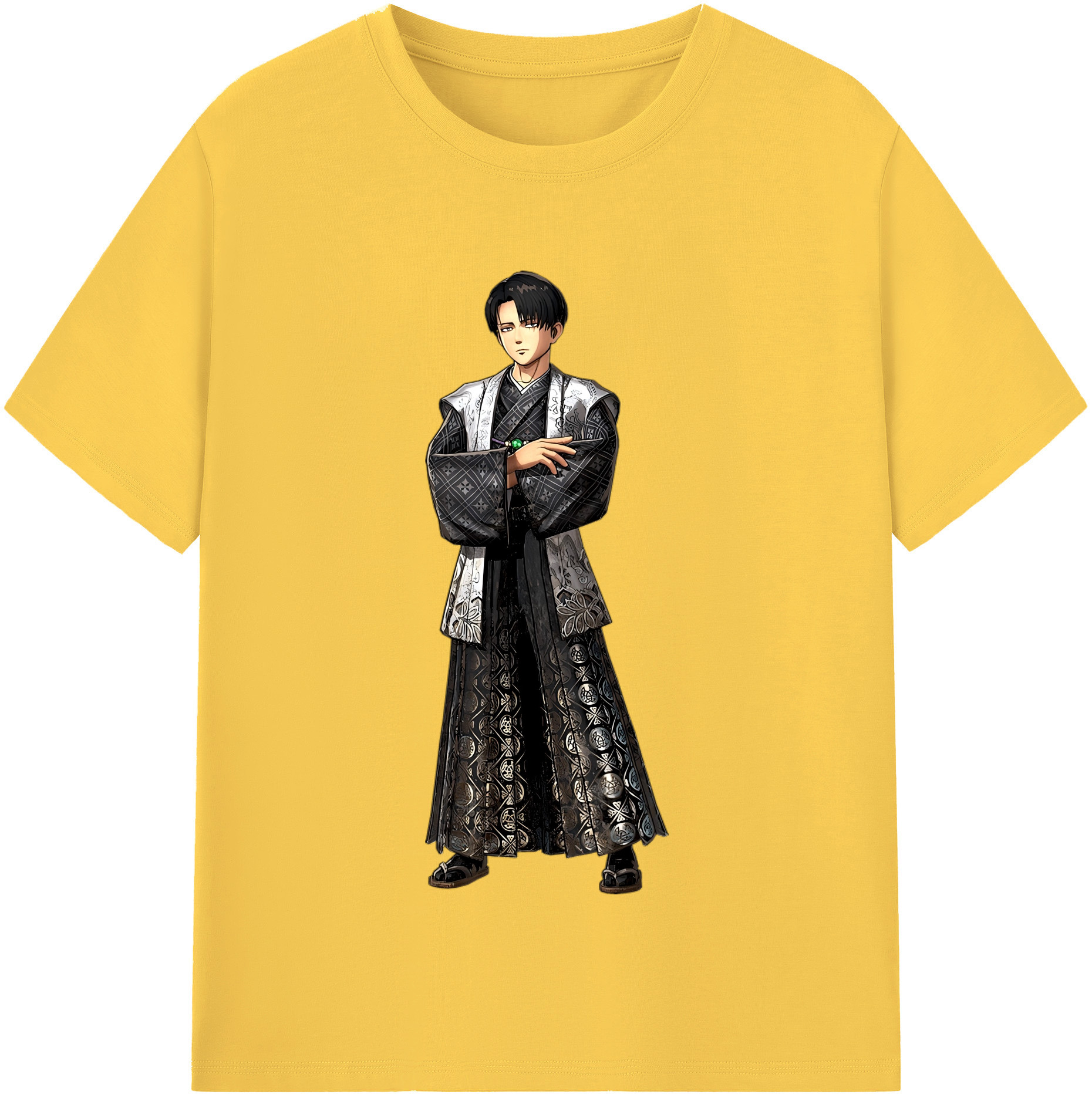 （画像用） 進撃の巨人 リヴァイ·アッカーマン Attack on Titan Levi Ackerman 綿100％半袖Tシャツ（フロントプリント）