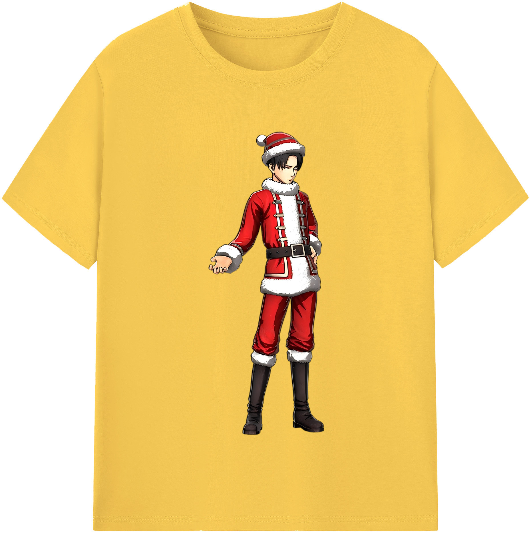 （画像用） 進撃の巨人 リヴァイ·アッカーマン Attack on Titan Levi Ackerman 綿100％半袖Tシャツ（フロントプリント）