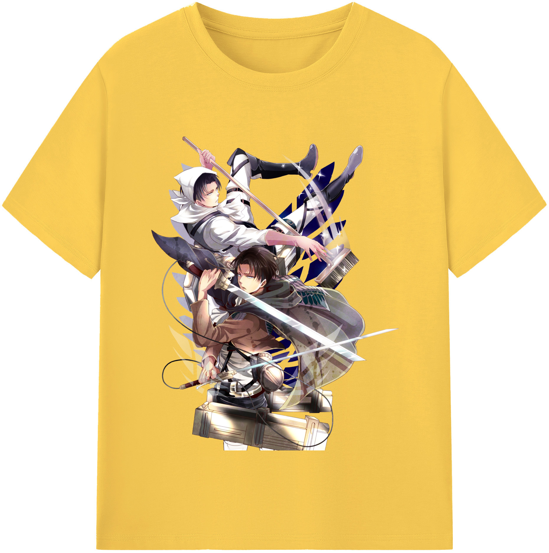 （画像用） 進撃の巨人 リヴァイ·アッカーマン Attack on Titan Levi Ackerman 綿100％半袖Tシャツ（フロントプリント）