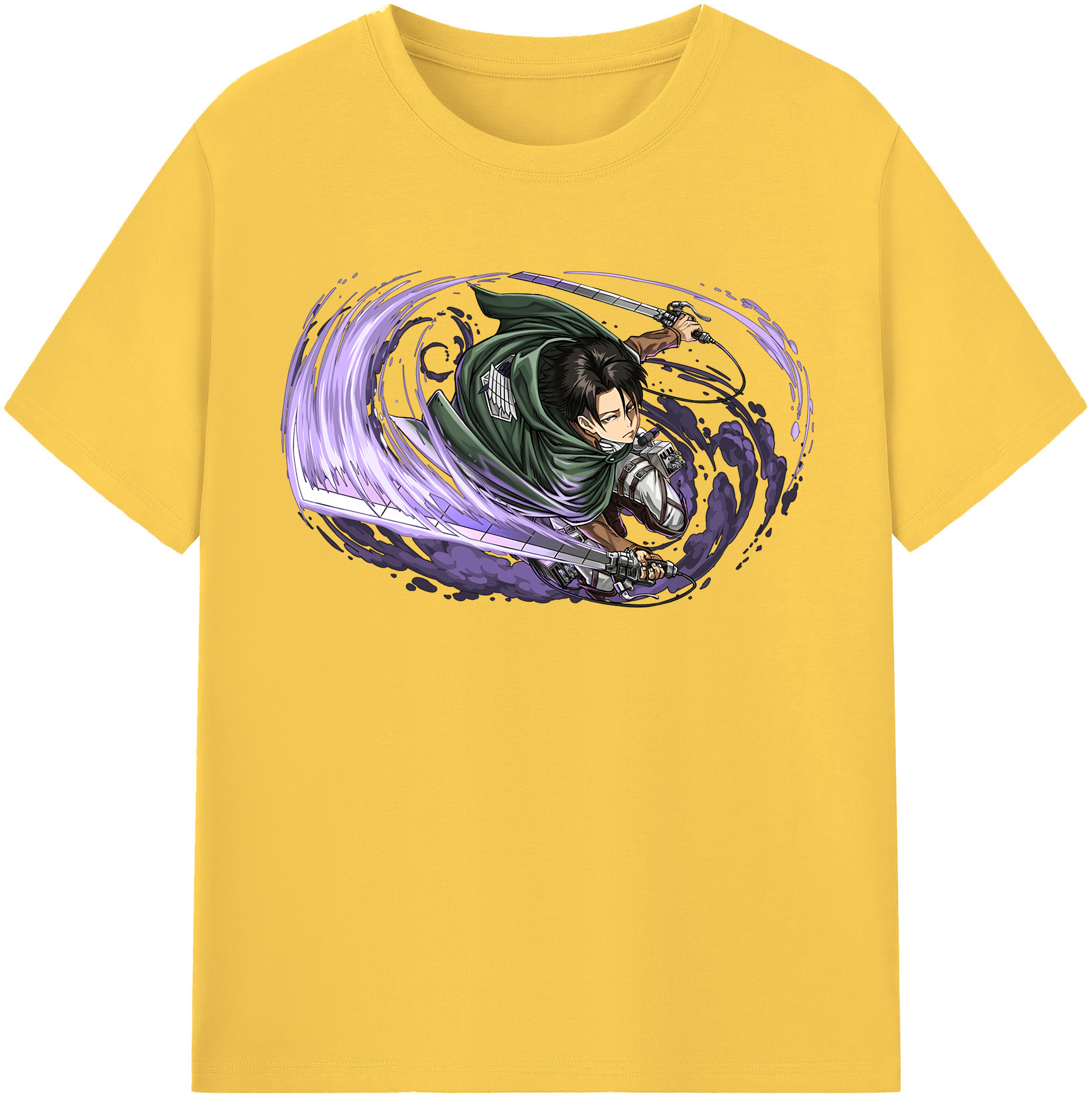 （画像用） 進撃の巨人 リヴァイ·アッカーマン Attack on Titan Levi Ackerman 綿100％半袖Tシャツ（フロントプリント）