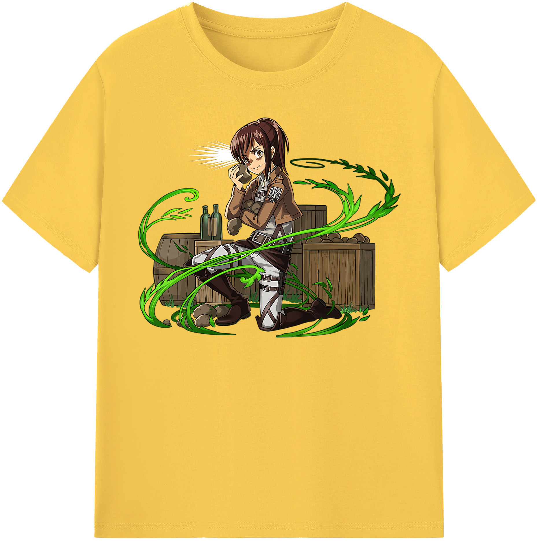 （画像用） 進撃の巨人 サシャ·ブラウス Attack on Titan Sasha Blaus 綿100％半袖Tシャツ（フロントプリント）