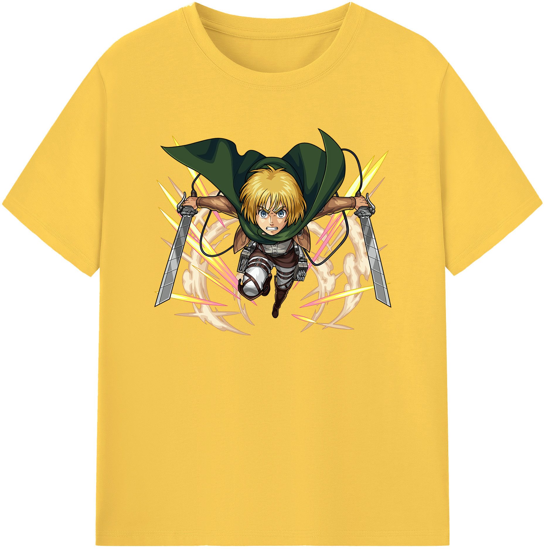 （画像用） 進撃の巨人 アルミン·アルレルト Attack on Titan Armin Arlert 綿100％半袖Tシャツ（フロントプリント）