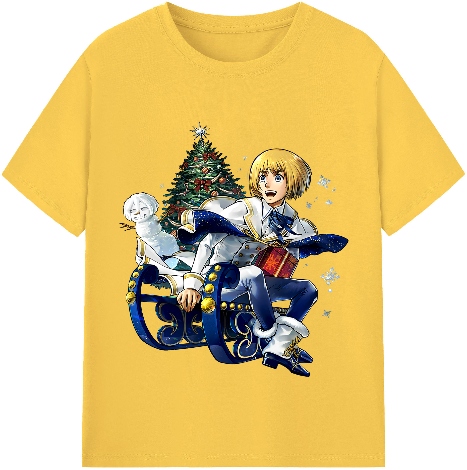 （画像用） 進撃の巨人 アルミン·アルレルト Attack on Titan Armin Arlert 綿100％半袖Tシャツ（フロントプリント）