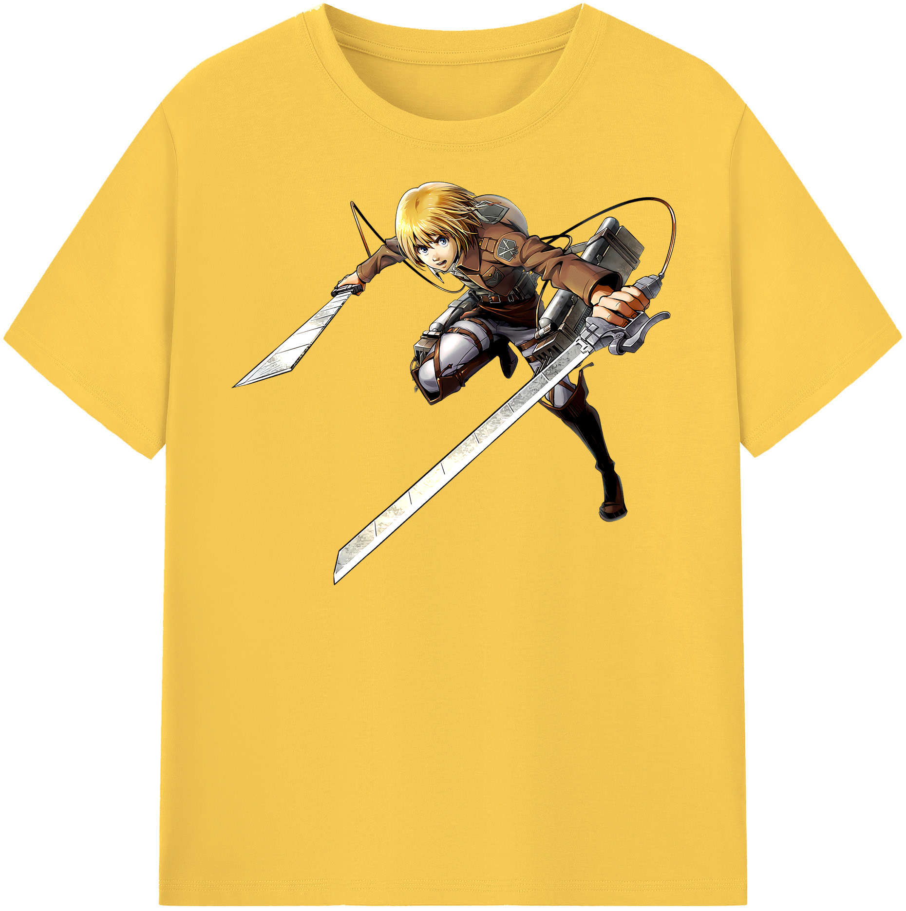 （画像用） 進撃の巨人 アルミン·アルレルト Attack on Titan Armin Arlert 綿100％半袖Tシャツ（フロントプリント）