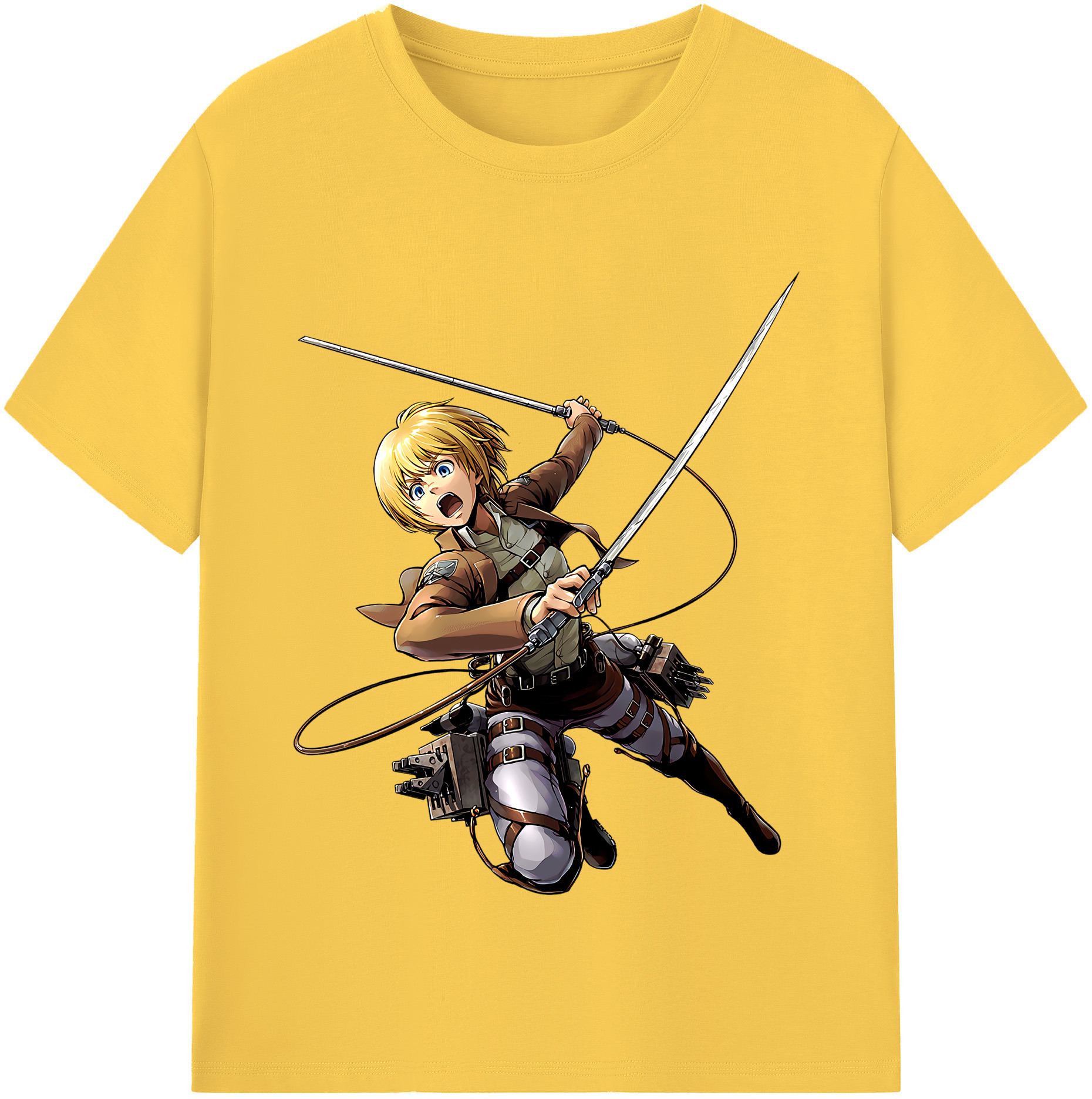 （画像用） 進撃の巨人 アルミン·アルレルト Attack on Titan Armin Arlert 綿100％半袖Tシャツ（フロントプリント）