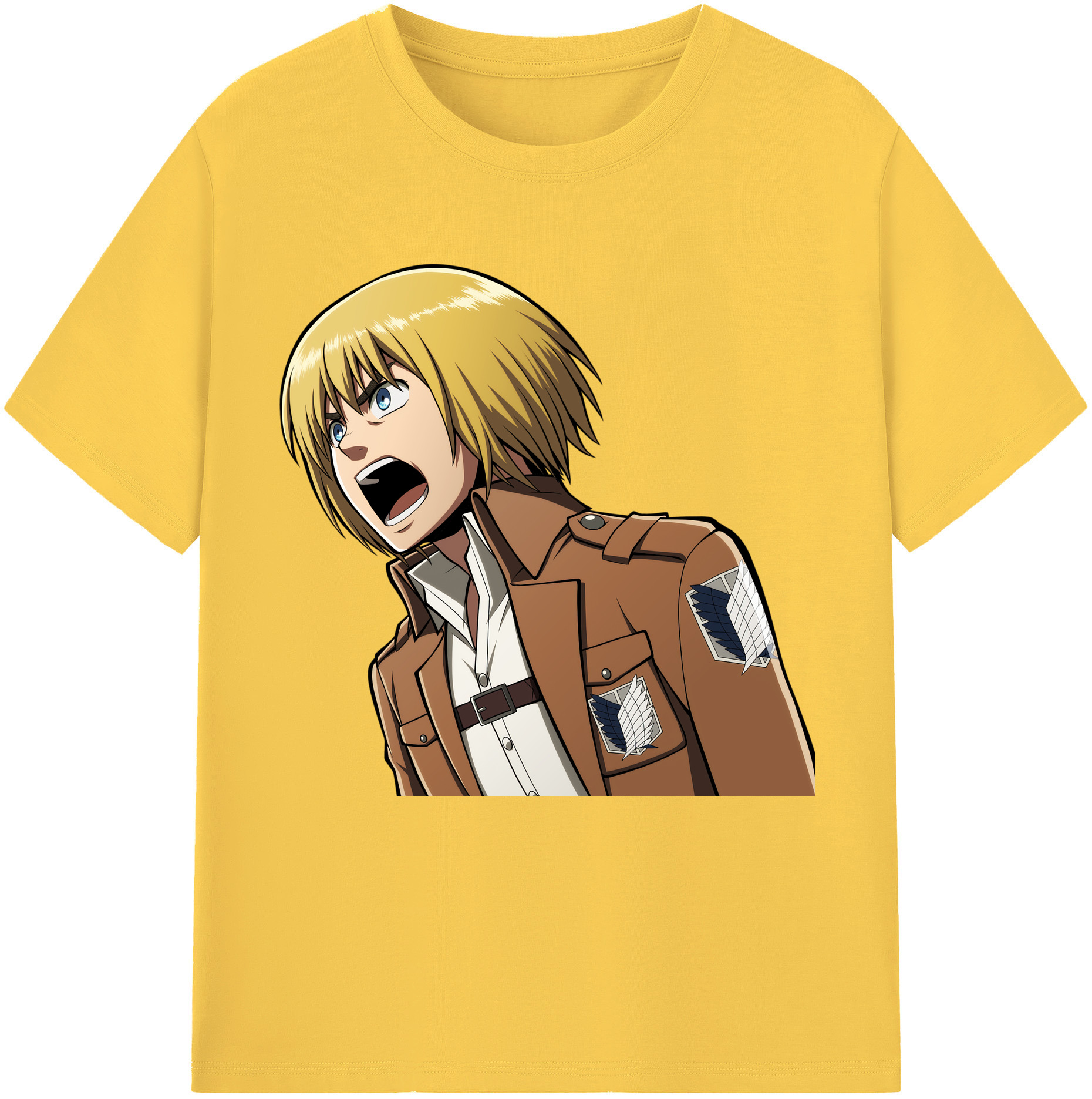 （画像用） 進撃の巨人 アルミン·アルレルト Attack on Titan Armin Arlert 綿100％半袖Tシャツ（フロントプリント）