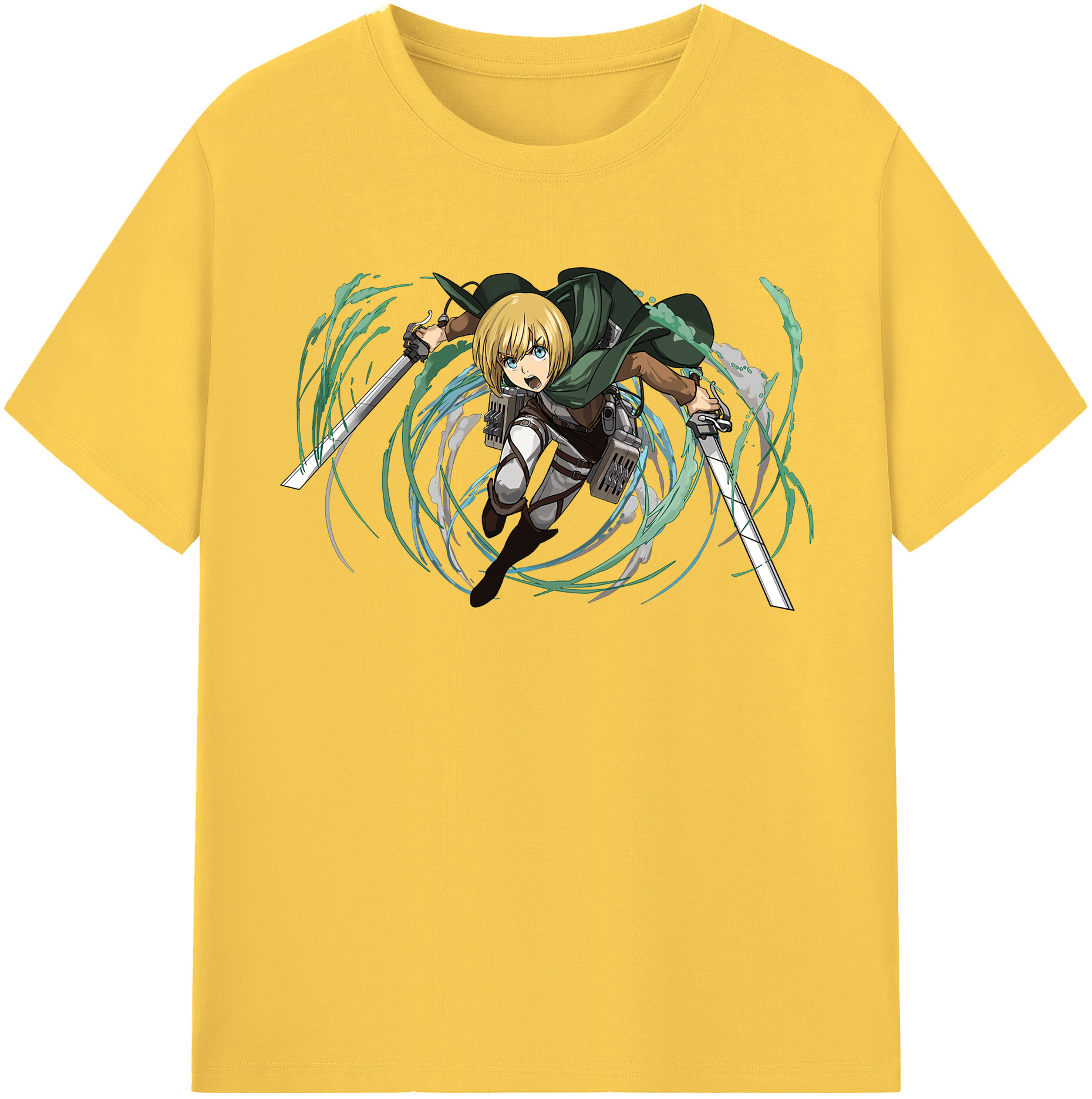 （画像用） 進撃の巨人 アルミン·アルレルト Attack on Titan Armin Arlert 綿100％半袖Tシャツ（フロントプリント）