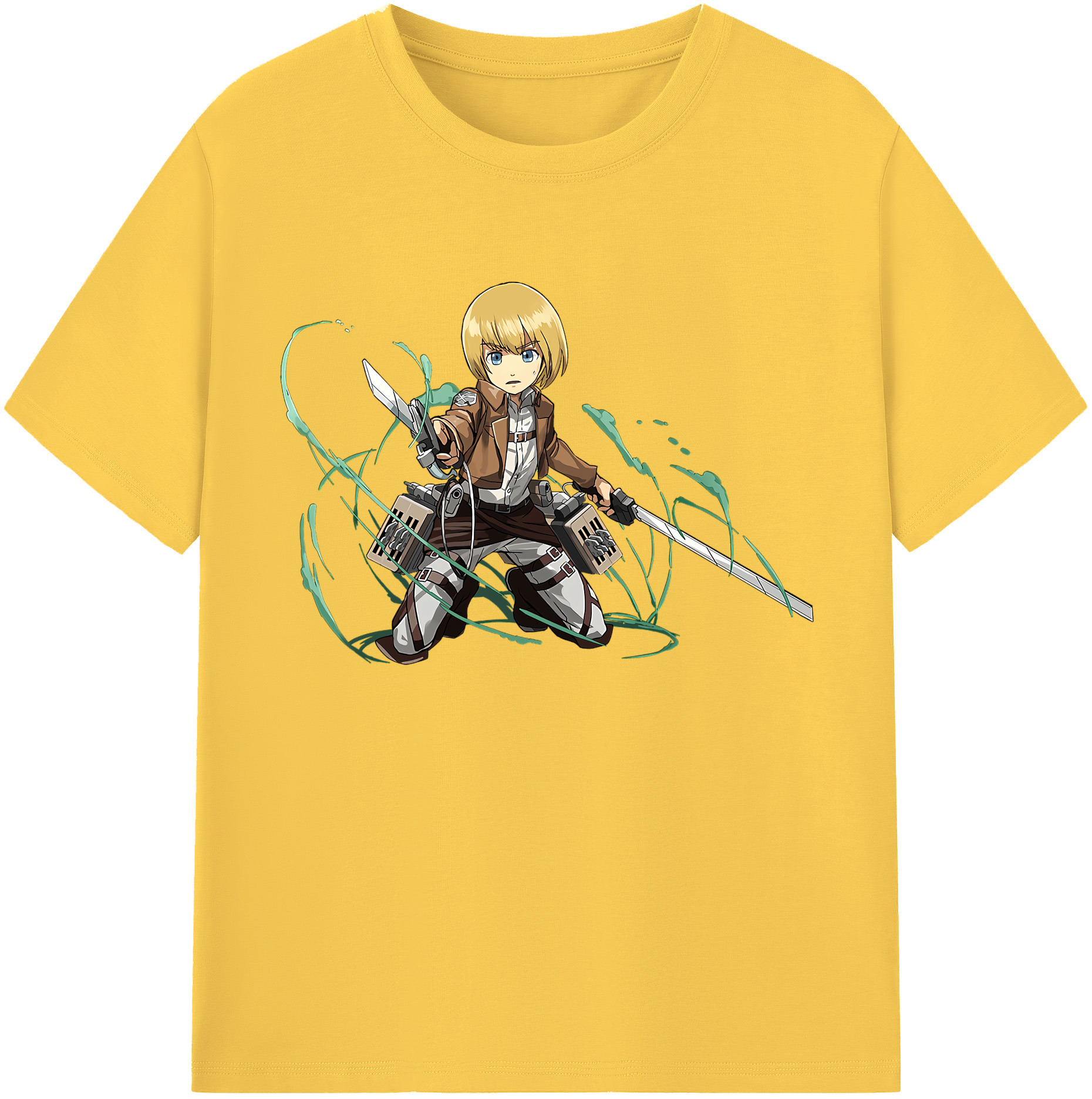 （画像用） 進撃の巨人 アルミン·アルレルト Attack on Titan Armin Arlert 綿100％半袖Tシャツ（フロントプリント）