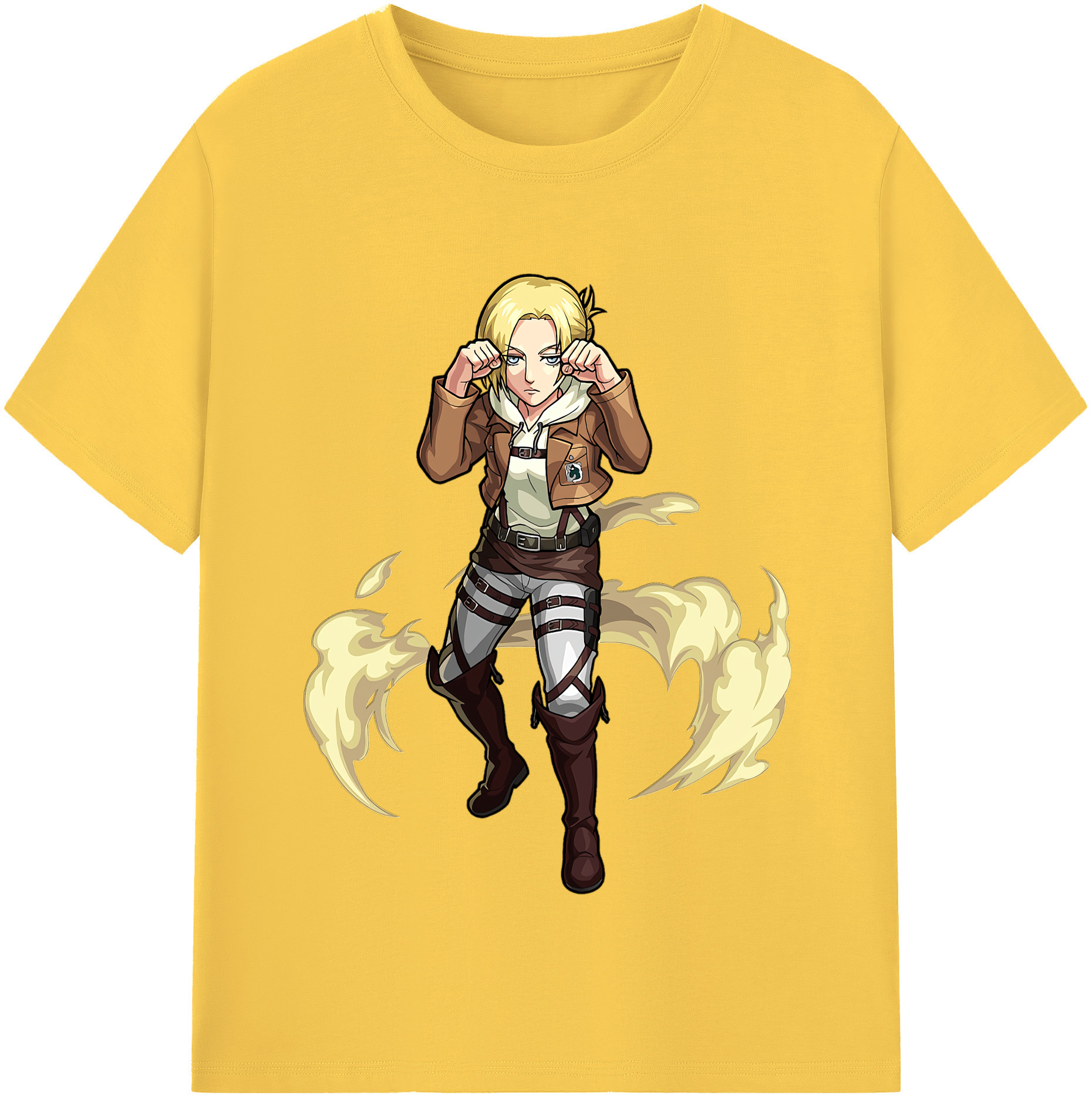 （画像用） 進撃の巨人 アニ・レオンハート Attack on Titan Annie Leonhart 綿100％半袖Tシャツ（フロントプリント）