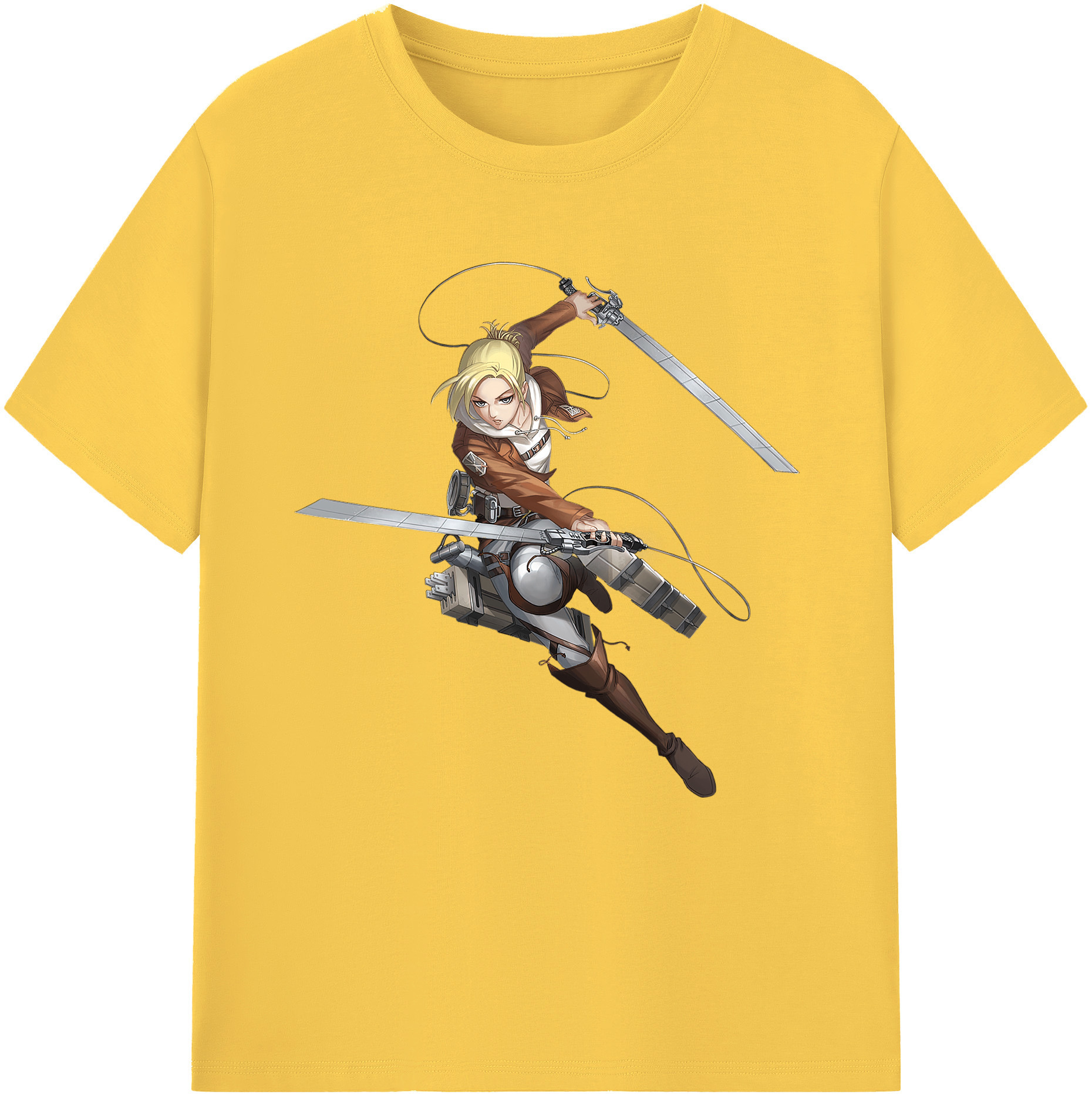 （画像用） 進撃の巨人 アニ・レオンハート Attack on Titan Annie Leonhart 綿100％半袖Tシャツ（フロントプリント）