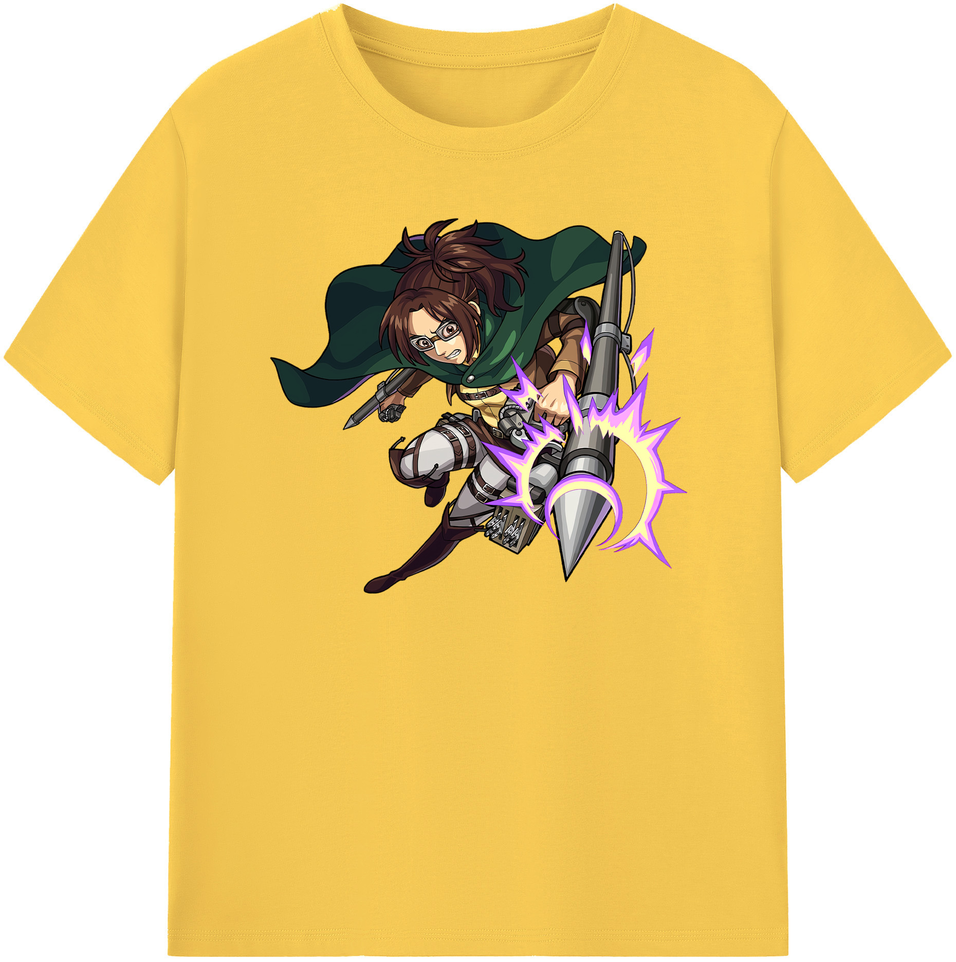 （画像用） 進撃の巨人 ハンジ·ゾエ Attack on Titan Hanji Zoe 綿100％半袖Tシャツ（フロントプリント）