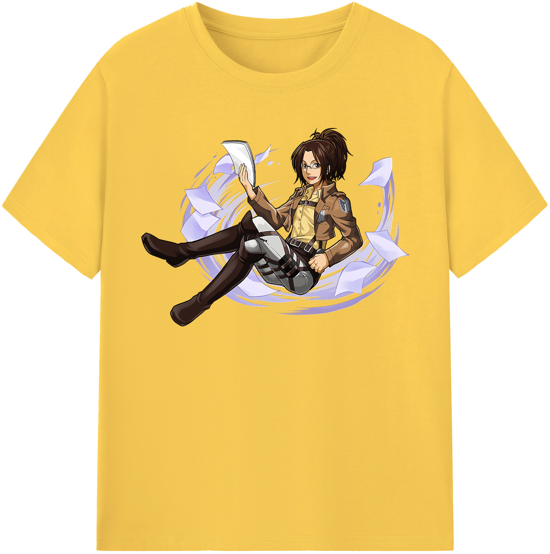 （画像用） 進撃の巨人 ハンジ·ゾエ Attack on Titan Hanji Zoe 綿100％半袖Tシャツ（フロントプリント）