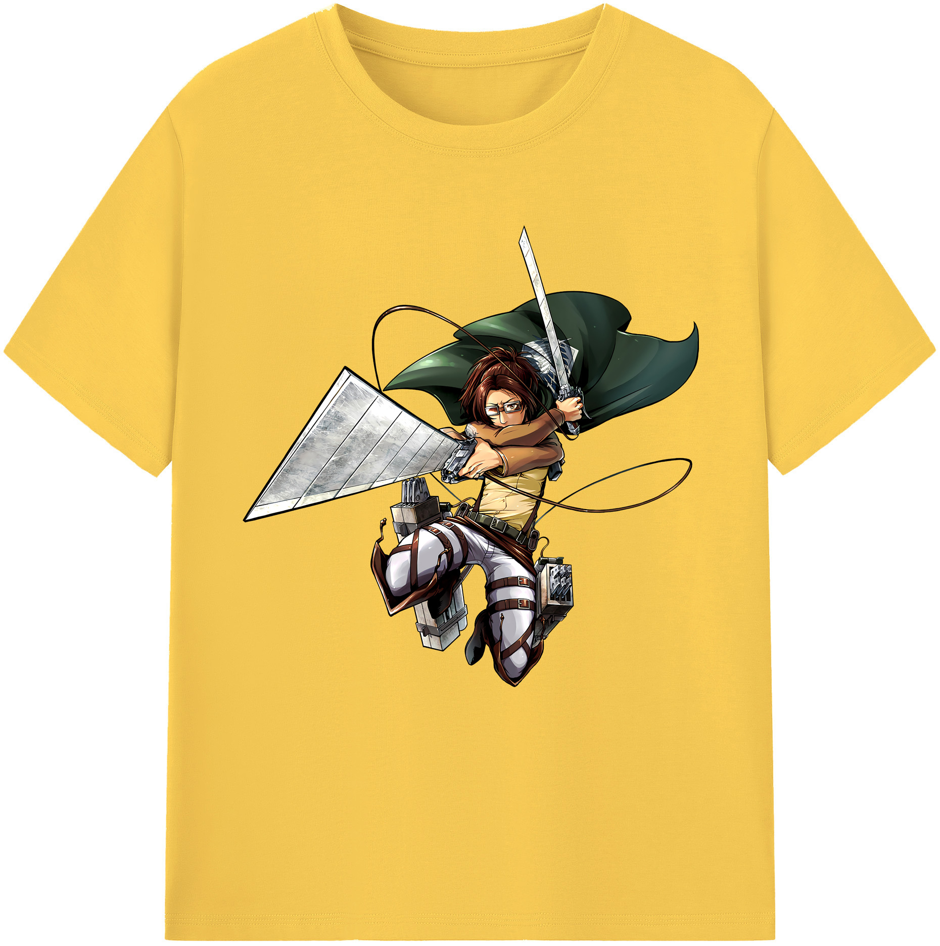 （画像用） 進撃の巨人 ハンジ·ゾエ Attack on Titan Hanji Zoe 綿100％半袖Tシャツ（フロントプリント）